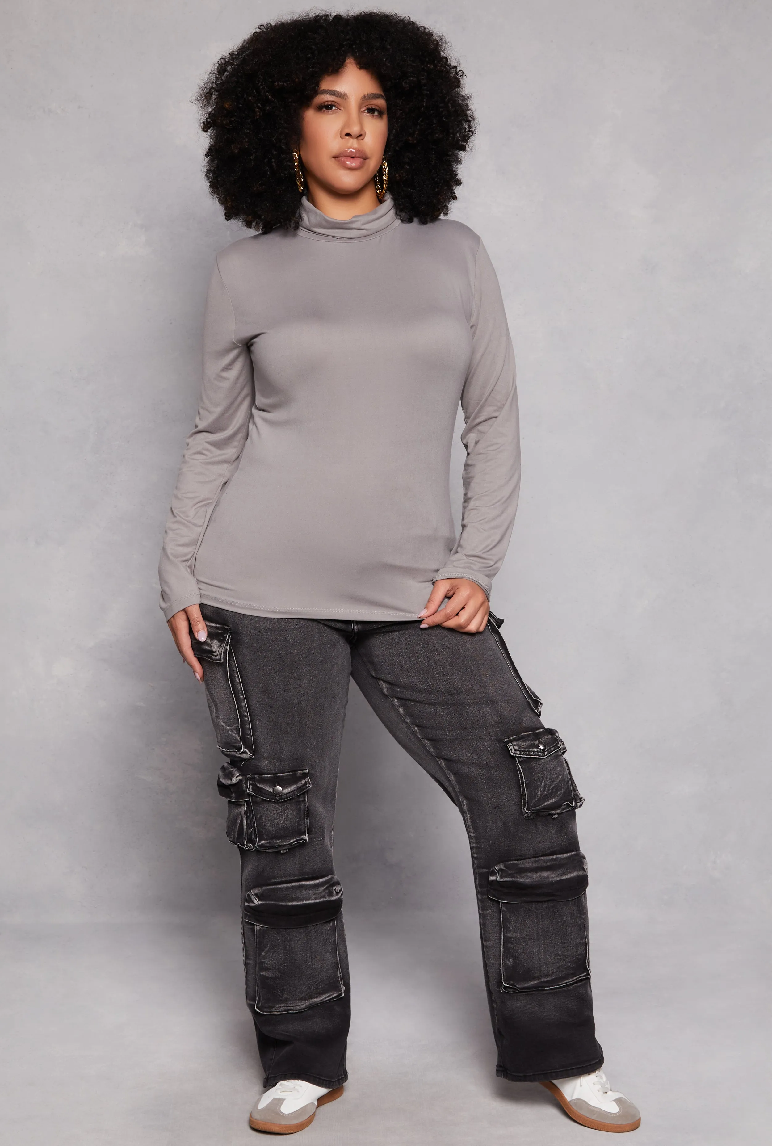 Plus Size Basic Soft Knit Turtleneck Top sold by Rainbow product image thumbnail 2