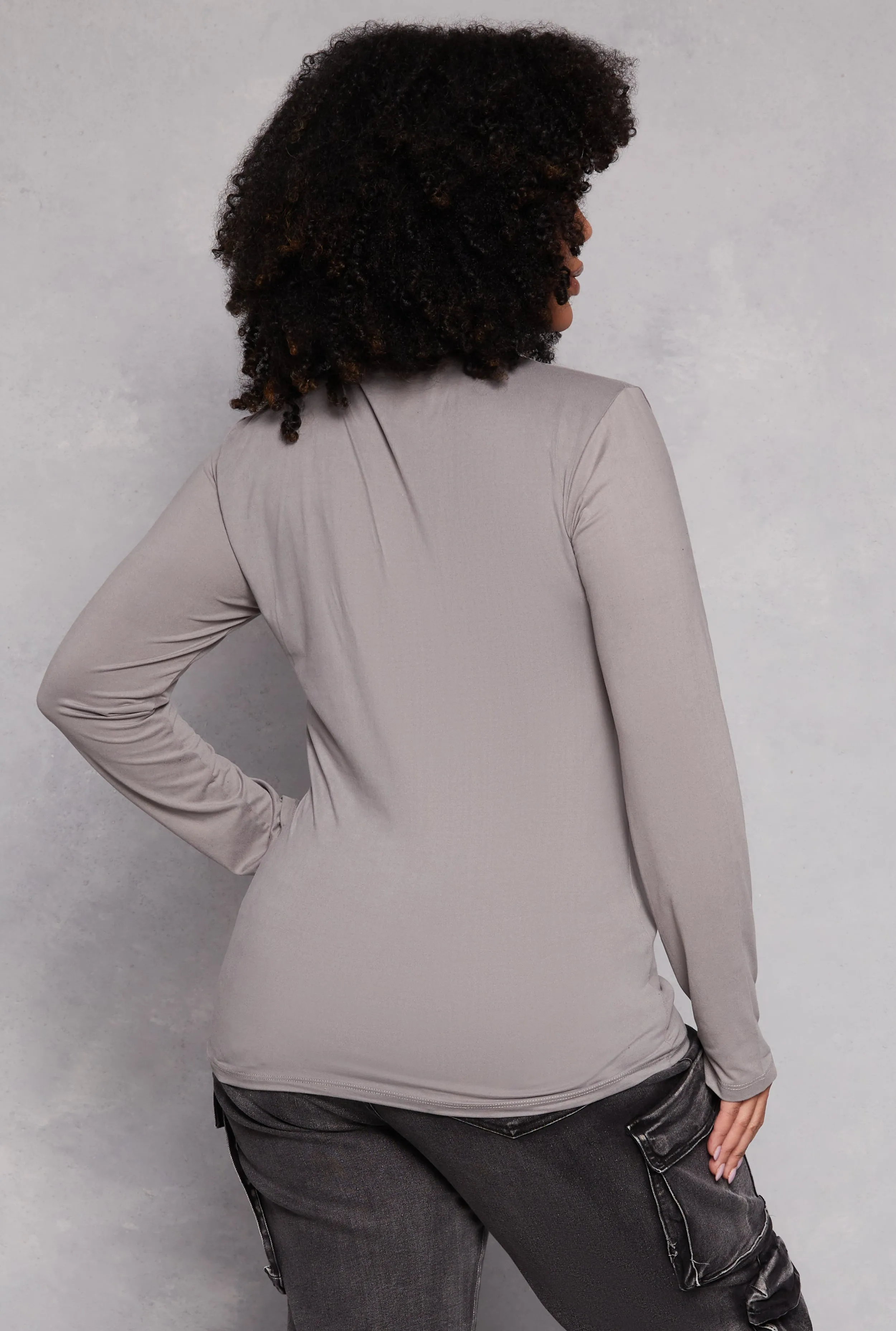 Plus Size Basic Soft Knit Turtleneck Top sold by Rainbow product image thumbnail 3