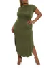 Plus Size Cut Out Back Mock Neck Maxi Dress sold by Rainbow