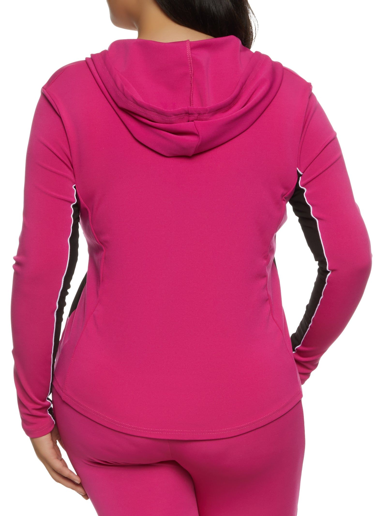 Plus Size Mesh Detail Hooded Track Jacket sold by Rainbow product image thumbnail 3