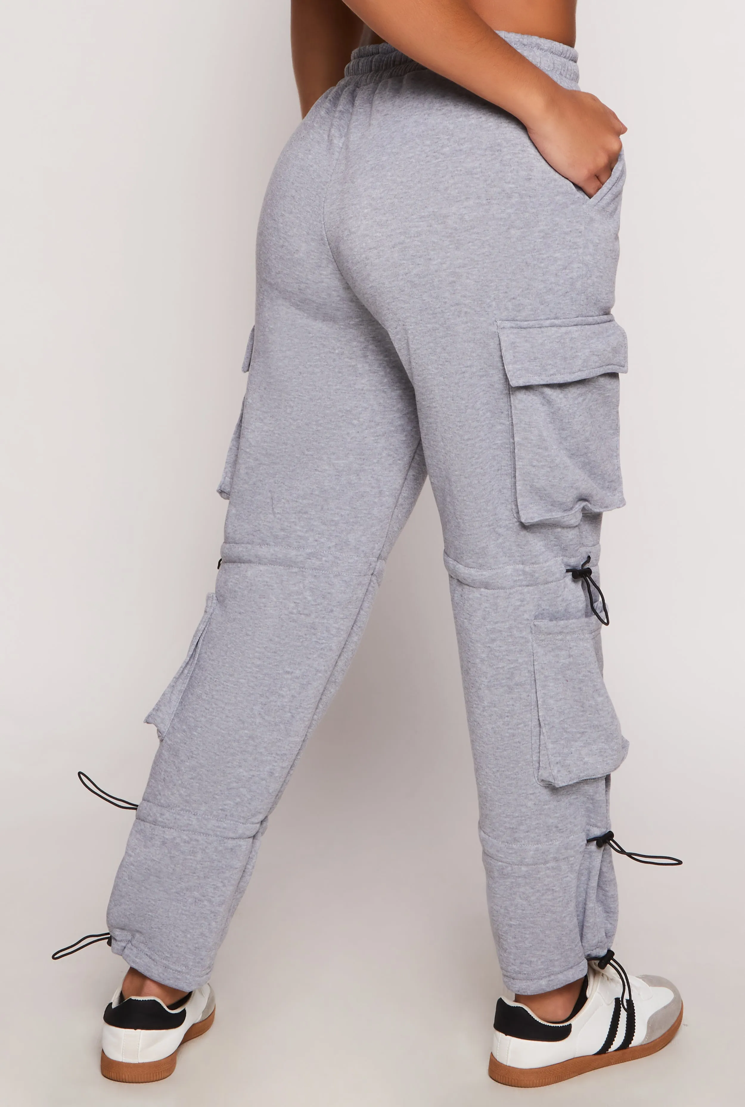 Fleece Toggle Drawstring Cargo Sweatpants sold by Rainbow product image thumbnail 3