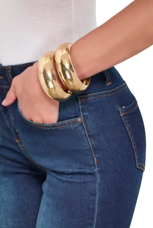 Metallic Chunky Bangles Set of 2 sold by Rainbow