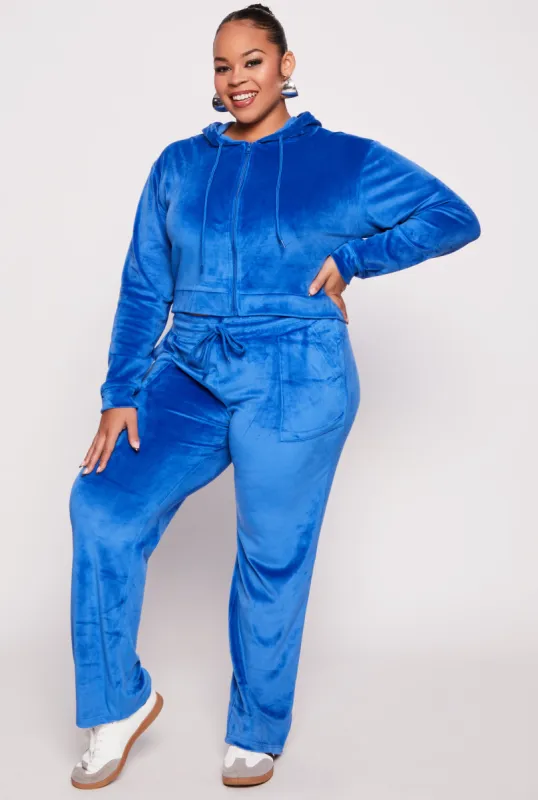 Plus Size Velour Wide Leg Pants sold by Rainbow