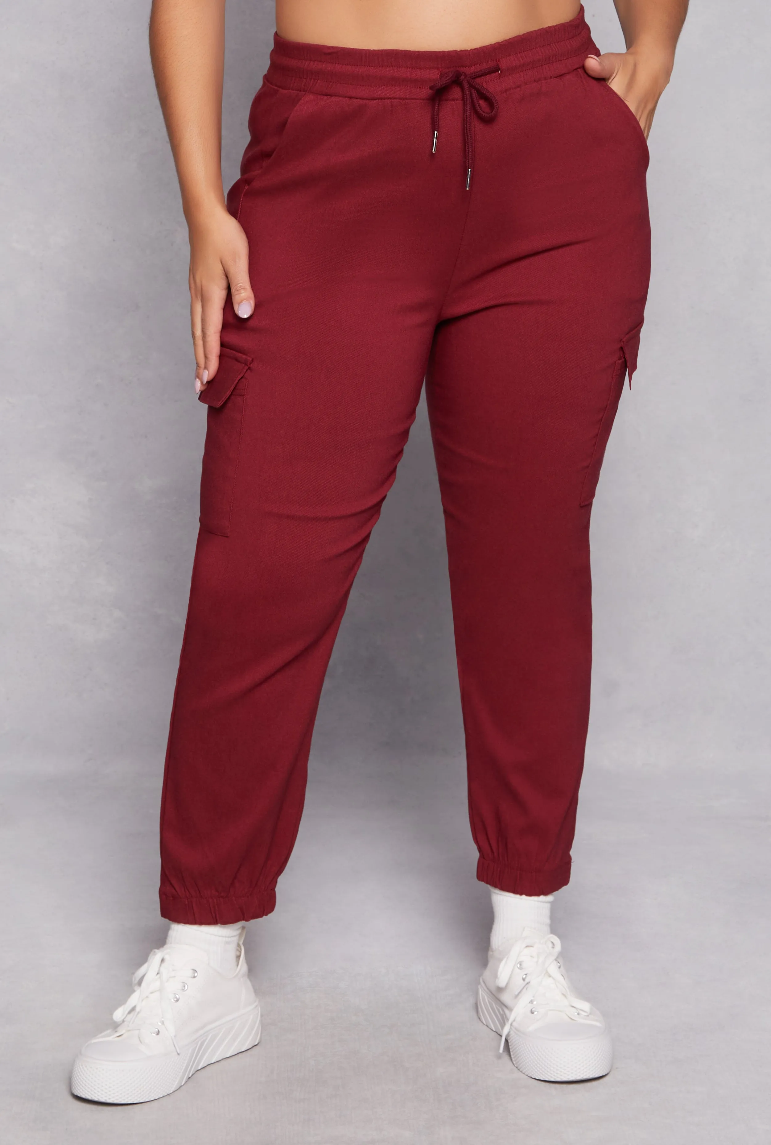 Plus Size Hyper Stretch High Waisted Cargo Joggers sold by Rainbow product image thumbnail 2