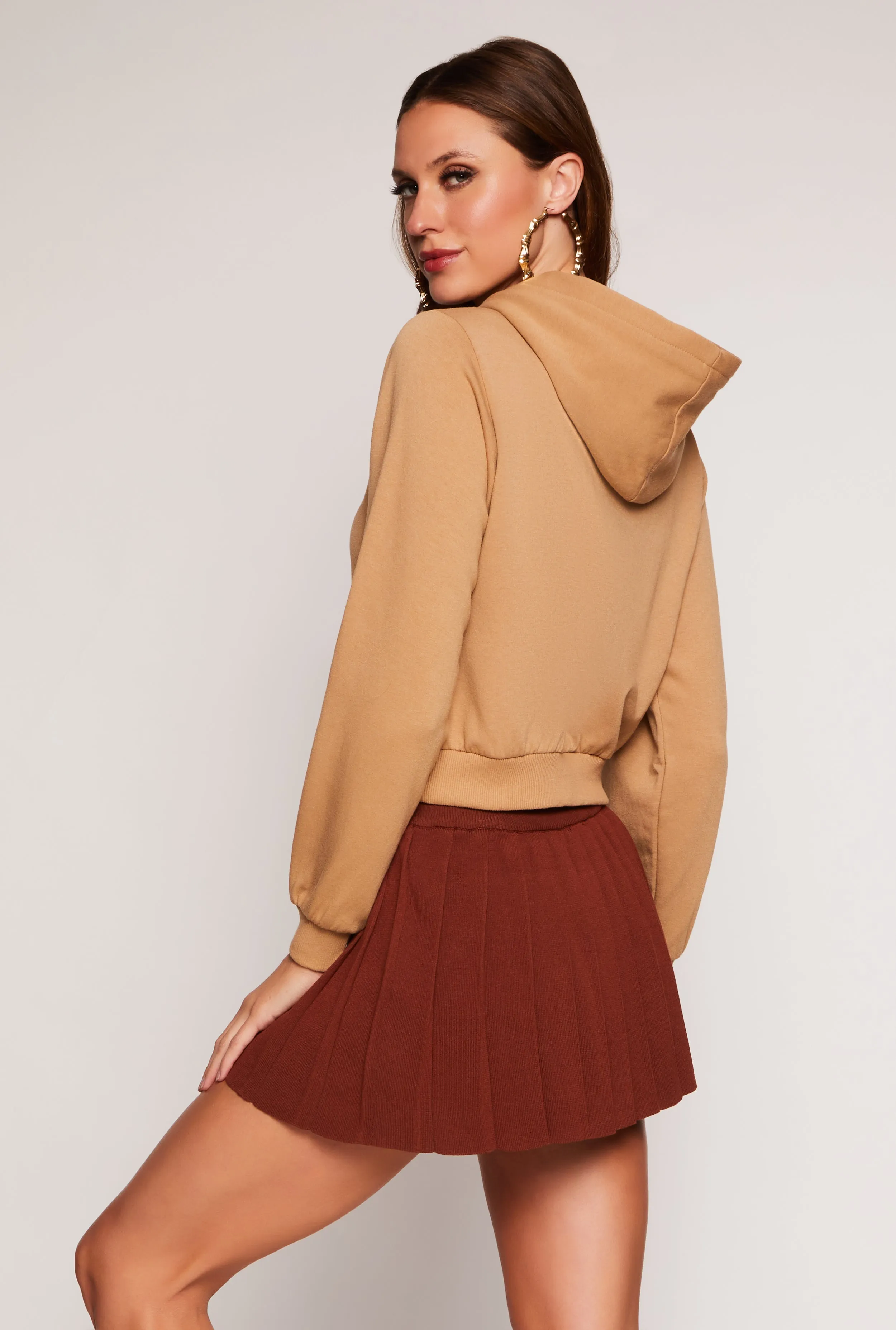 Fleece Lined Cropped Pullover Hoodie sold by Rainbow product image thumbnail 3