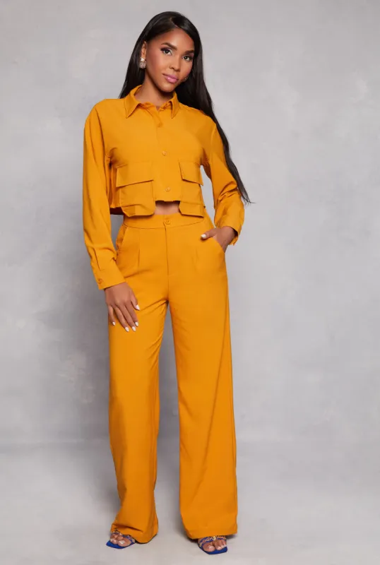 Crepe Knit Wide Leg Dress Pants sold by Rainbow