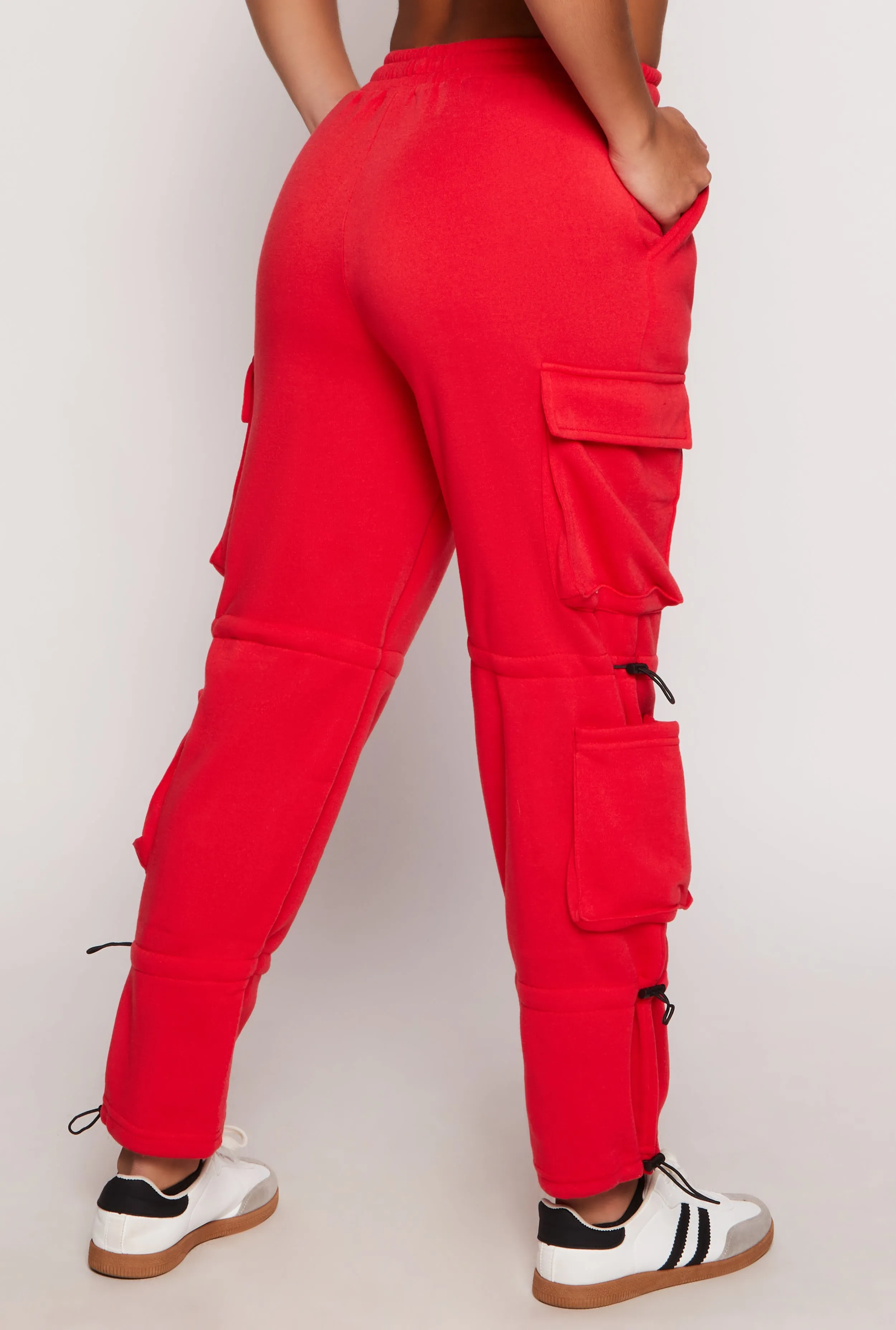 Fleece Toggle Drawstring Cargo Sweatpants sold by Rainbow product image thumbnail 3