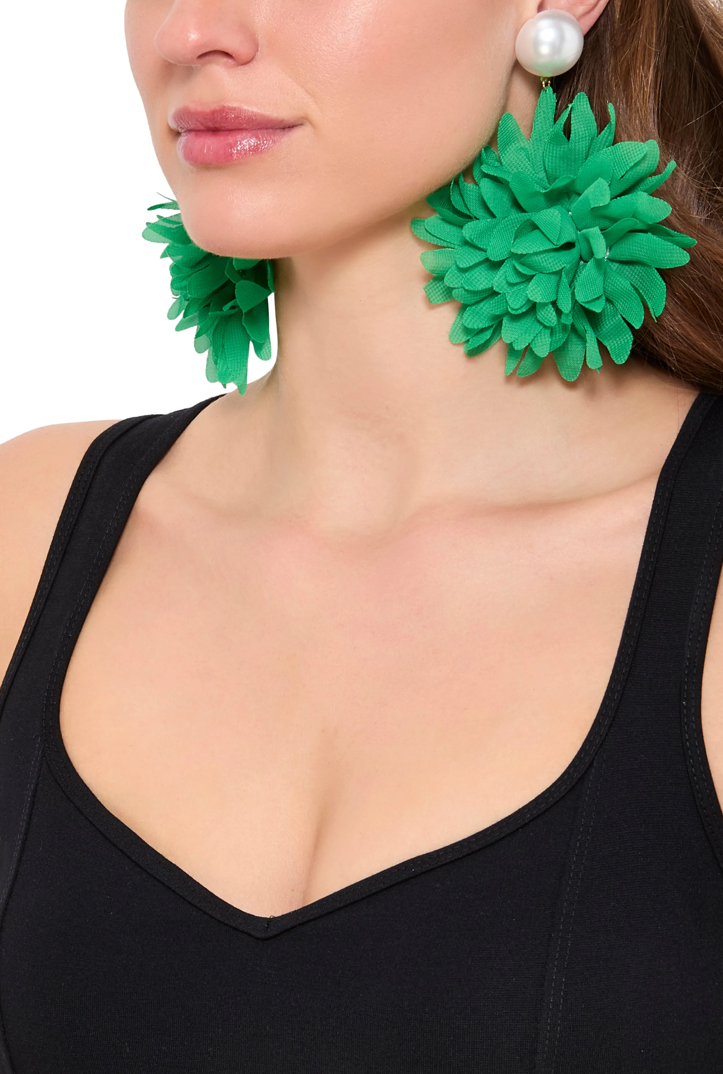 Faux Pearl Flower Petal Drop Earrings sold by Rainbow