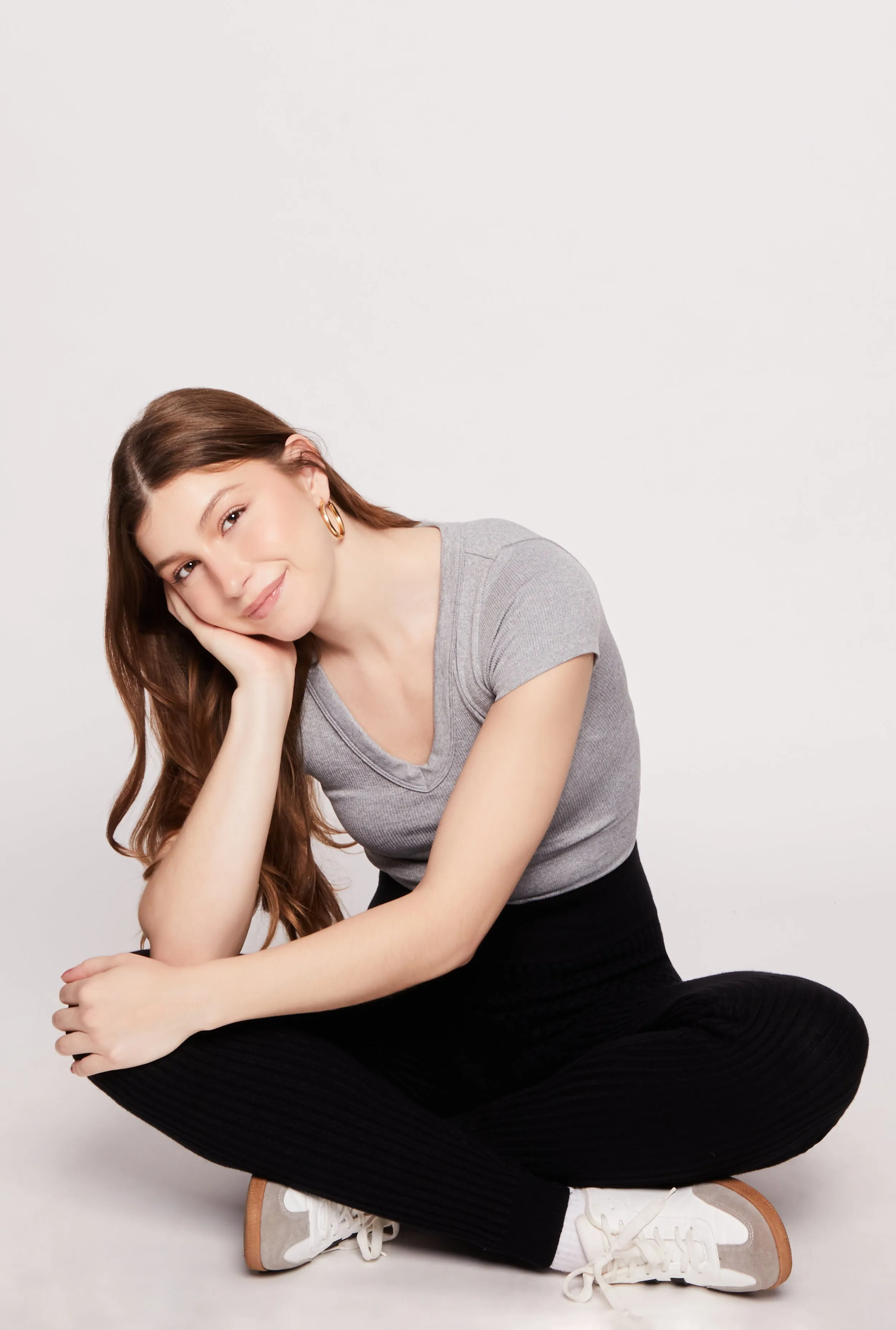 Brushed Knit Shadow Stripe High Waist Leggings sold by Rainbow