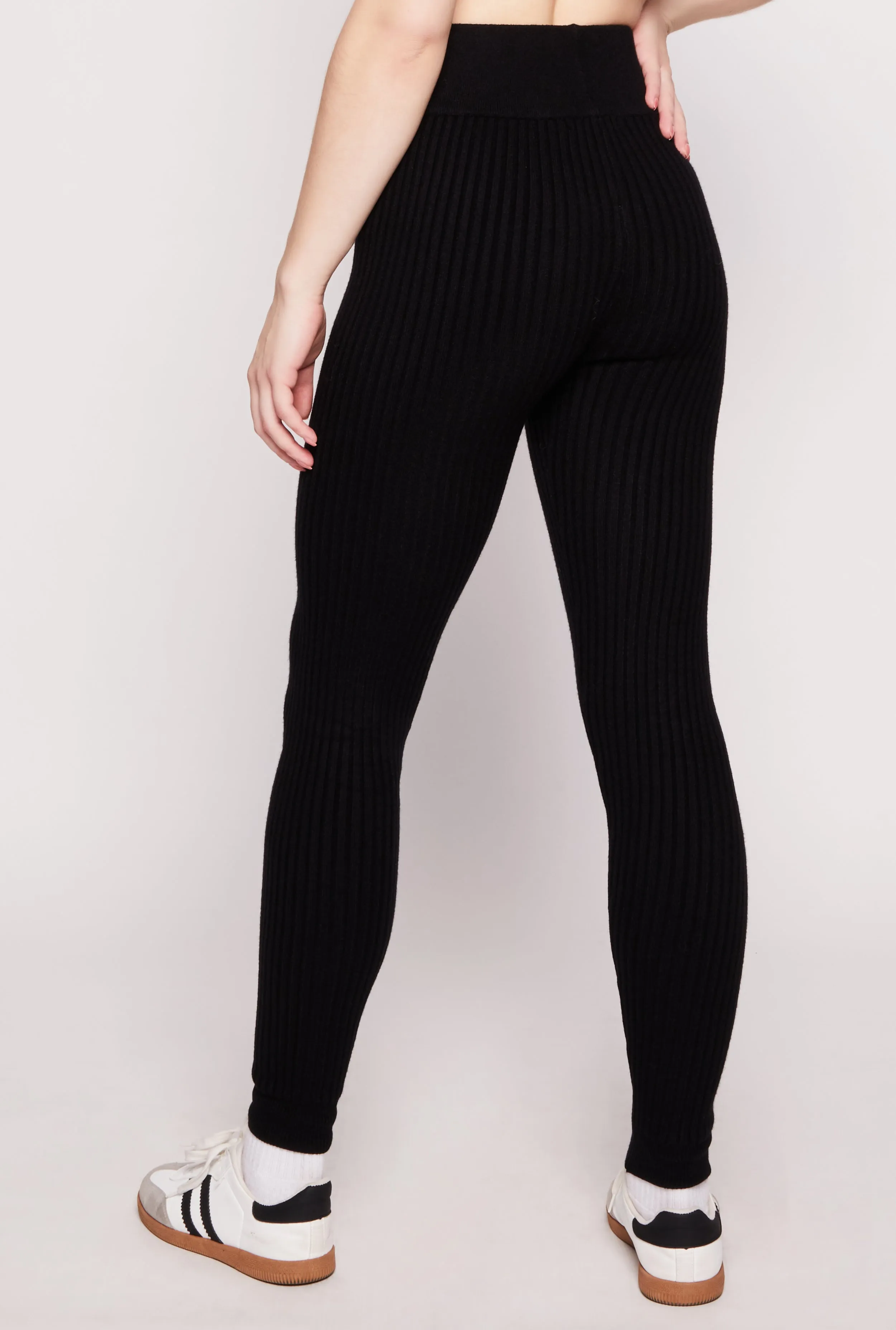 Brushed Knit Shadow Stripe High Waist Leggings sold by Rainbow product image thumbnail 3