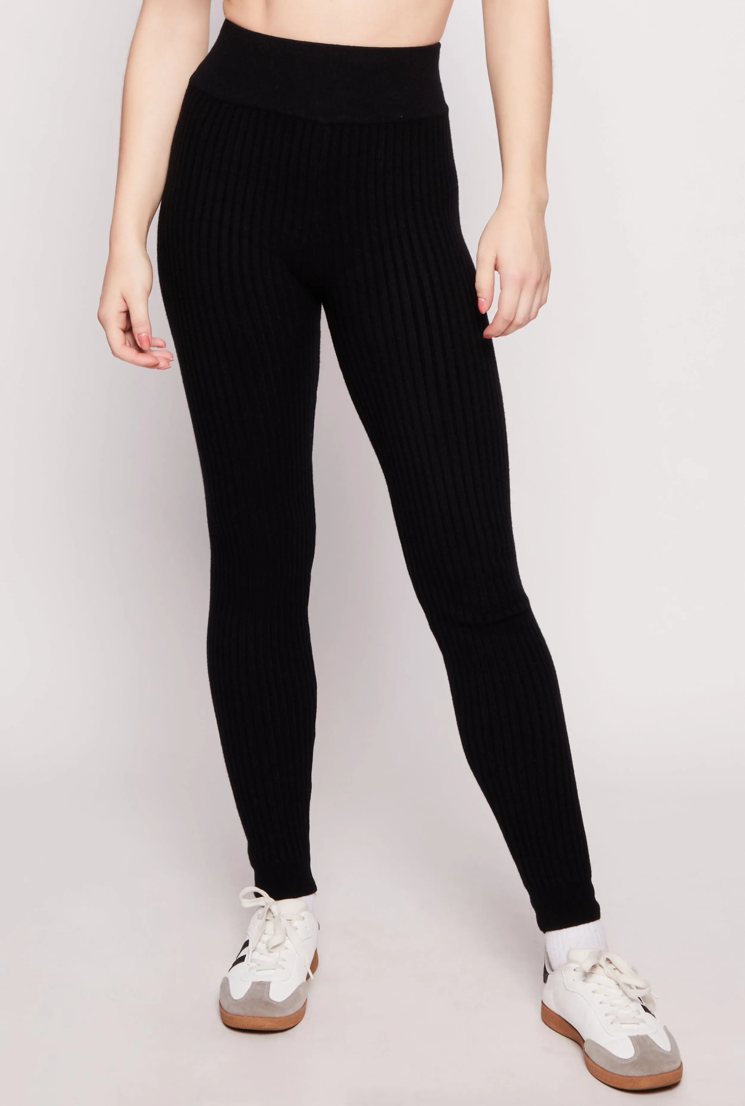 Brushed Knit Shadow Stripe High Waist Leggings sold by Rainbow product image thumbnail 2