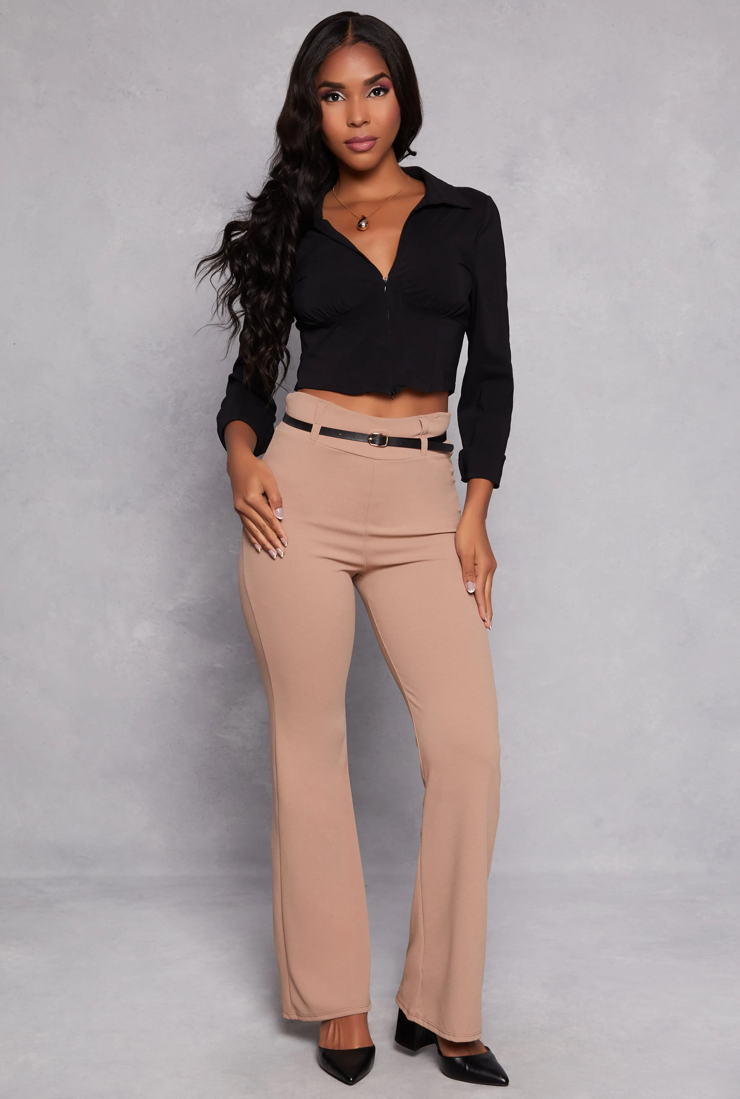 Belted High Waist Dress Pants sold by Rainbow