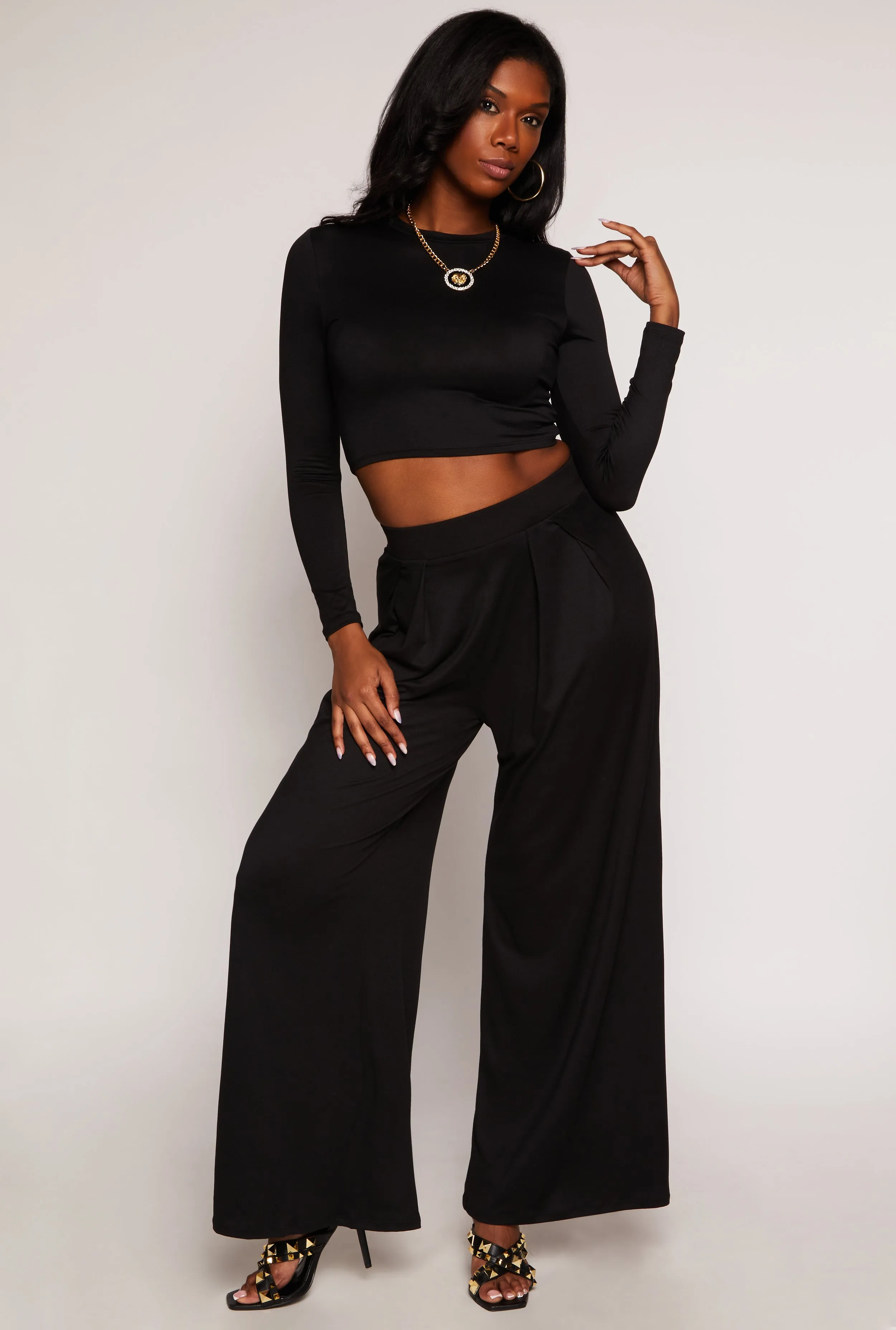 Soft Knit Long Sleeve Crop Top sold by Rainbow product image thumbnail 2