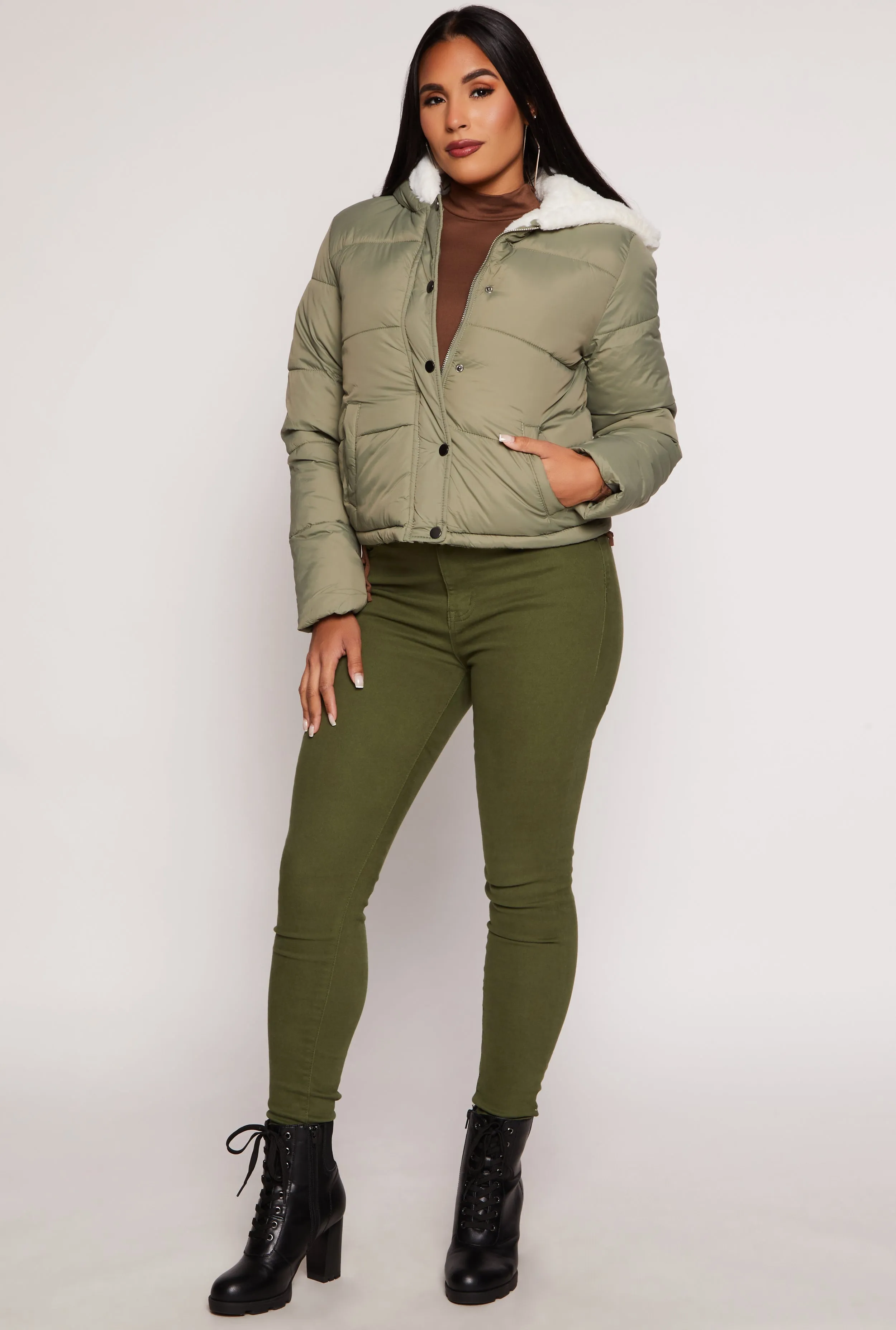 Faux Fur Lined Puffer Jacket sold by Rainbow product image thumbnail 2