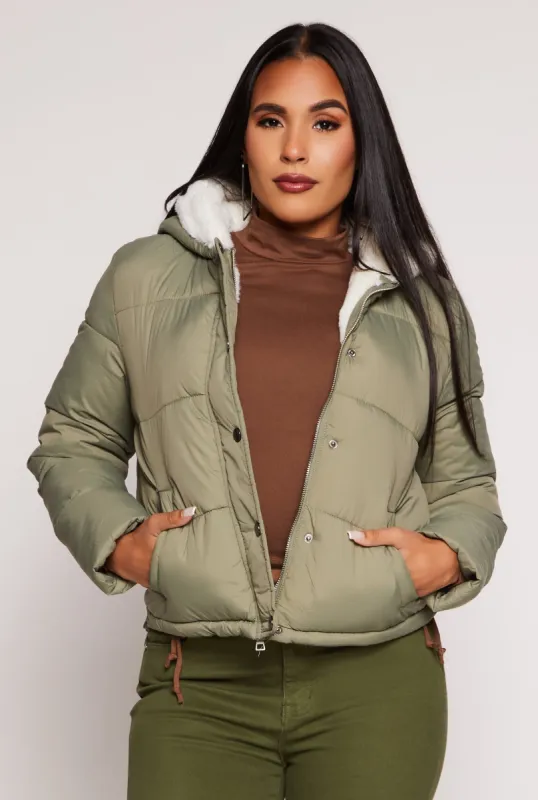 Faux Fur Lined Puffer Jacket sold by Rainbow