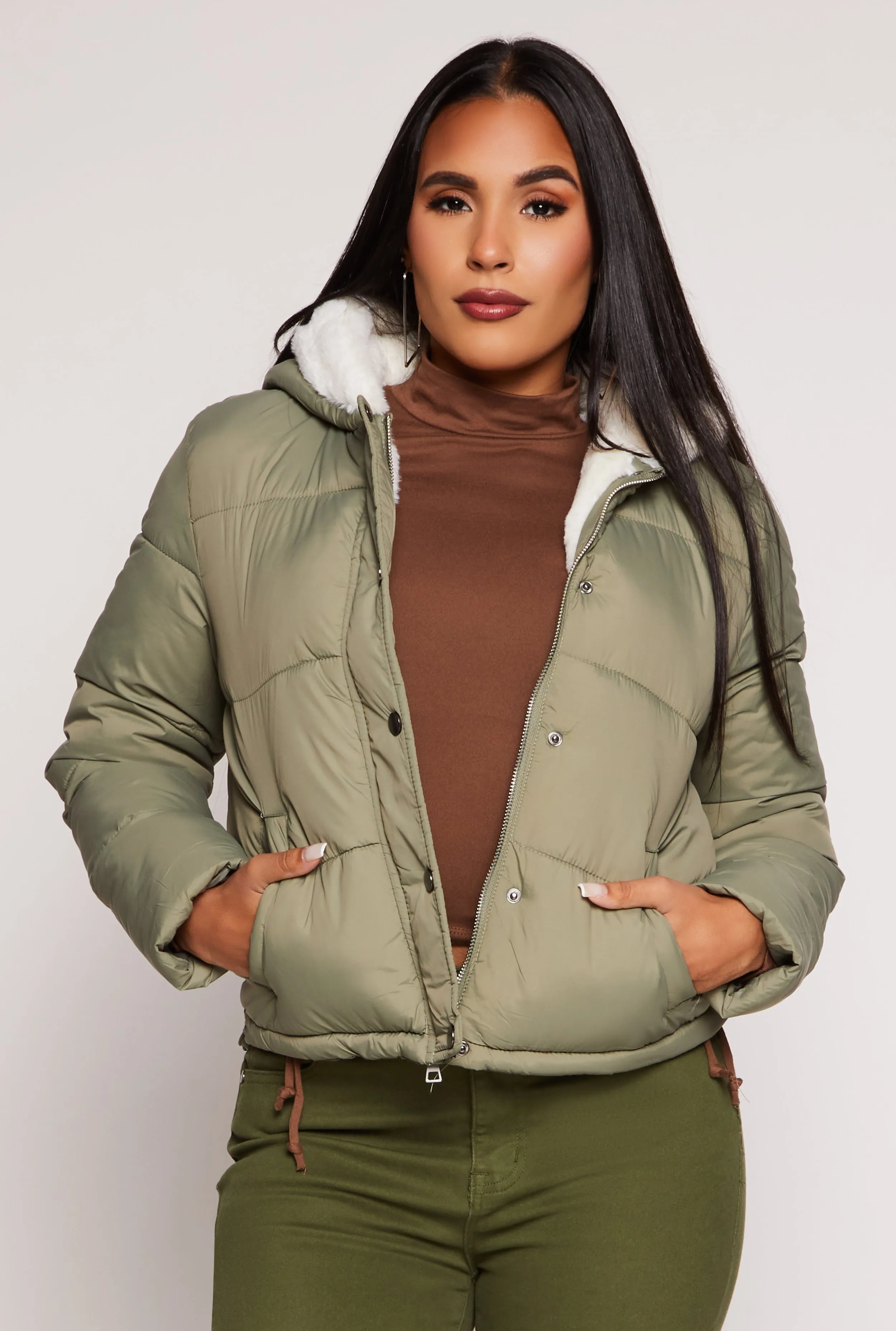Faux Fur Lined Puffer Jacket sold by Rainbow