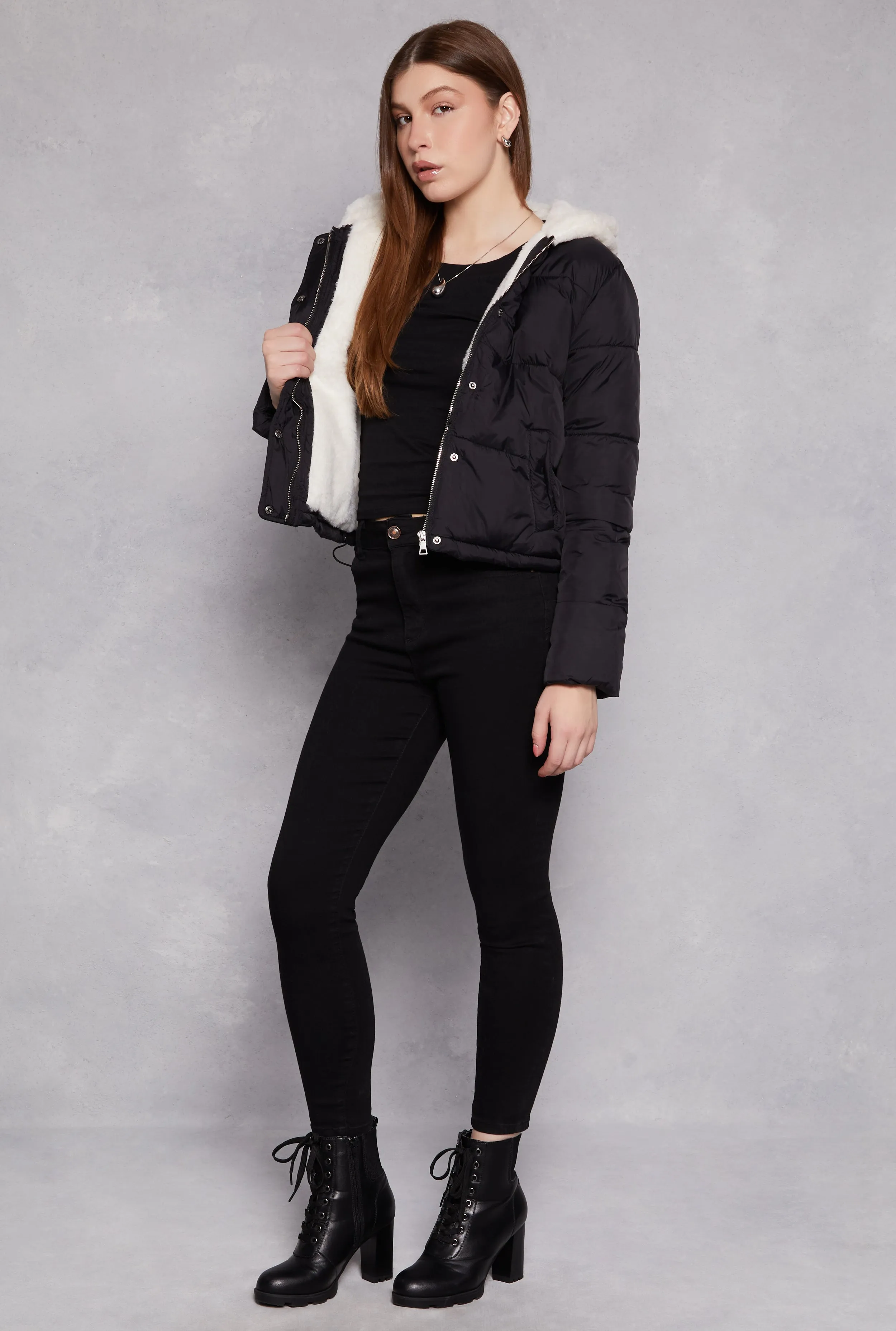 Faux Fur Lined Puffer Jacket sold by Rainbow product image thumbnail 2