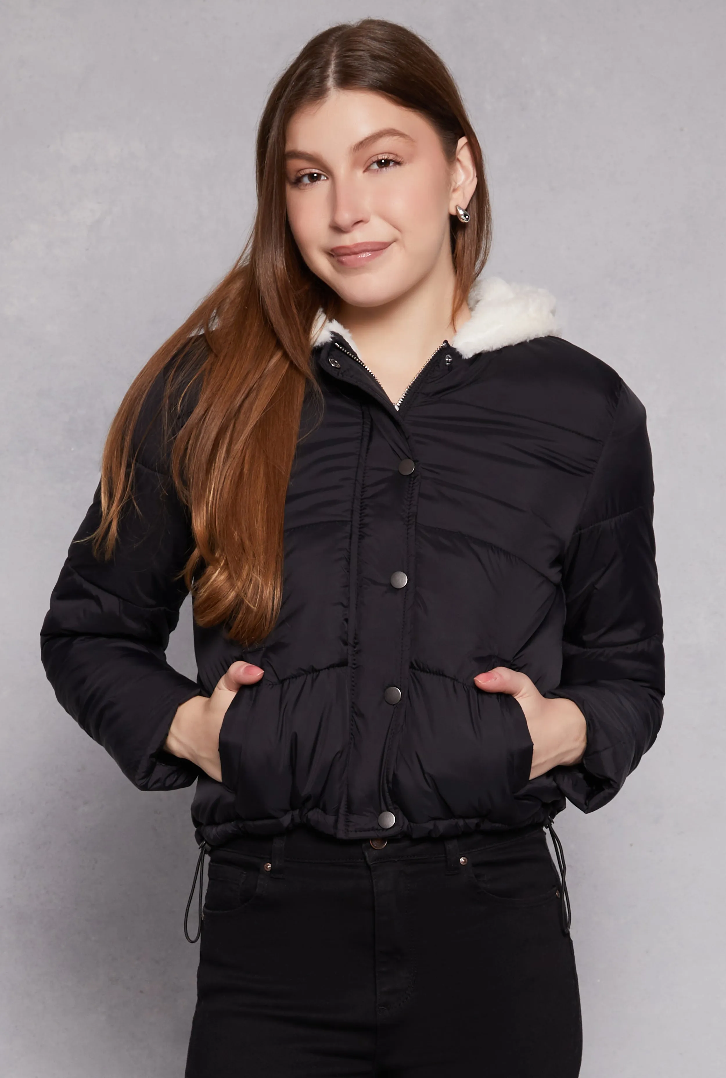 Faux Fur Lined Puffer Jacket sold by Rainbow