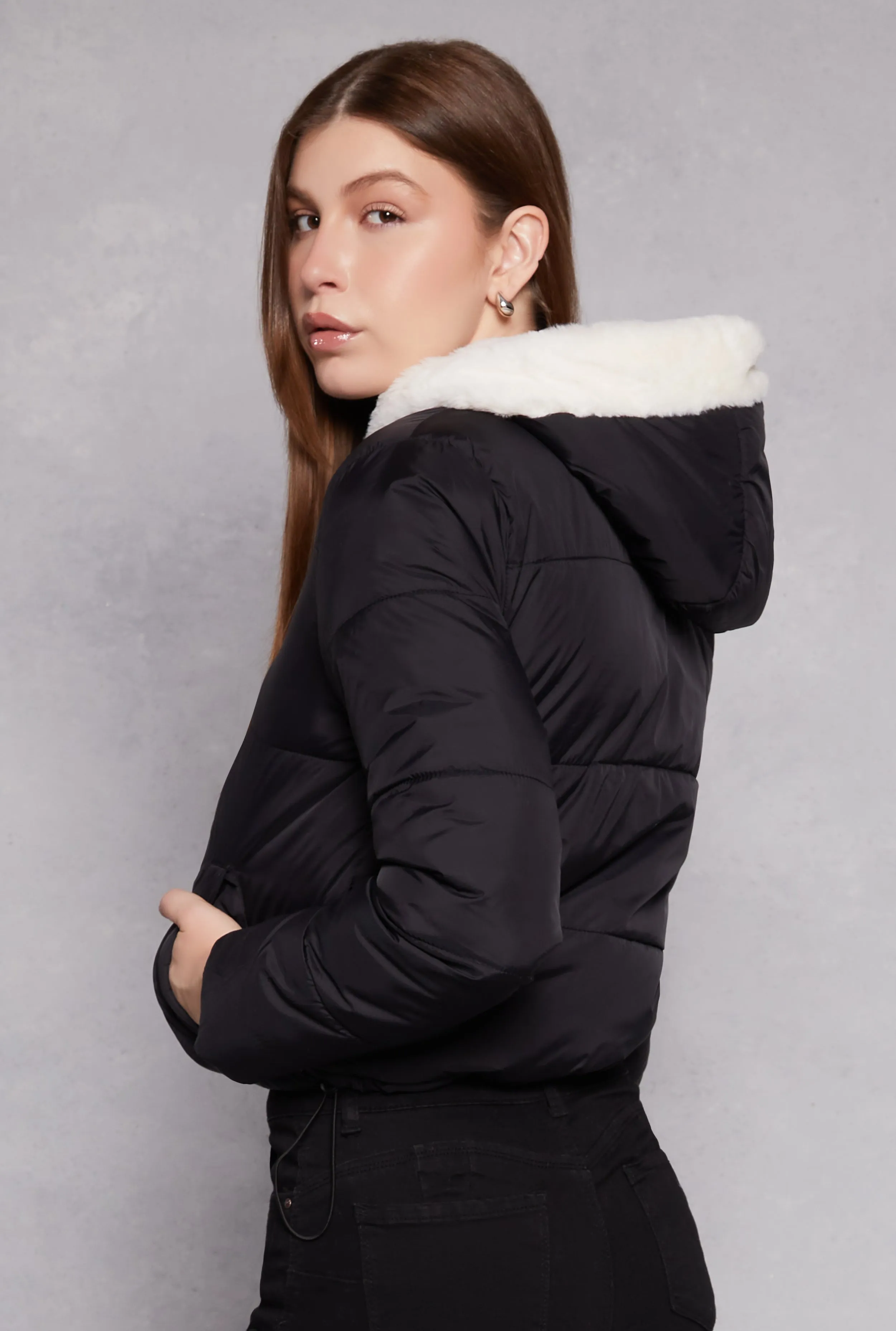 Faux Fur Lined Puffer Jacket sold by Rainbow product image thumbnail 3