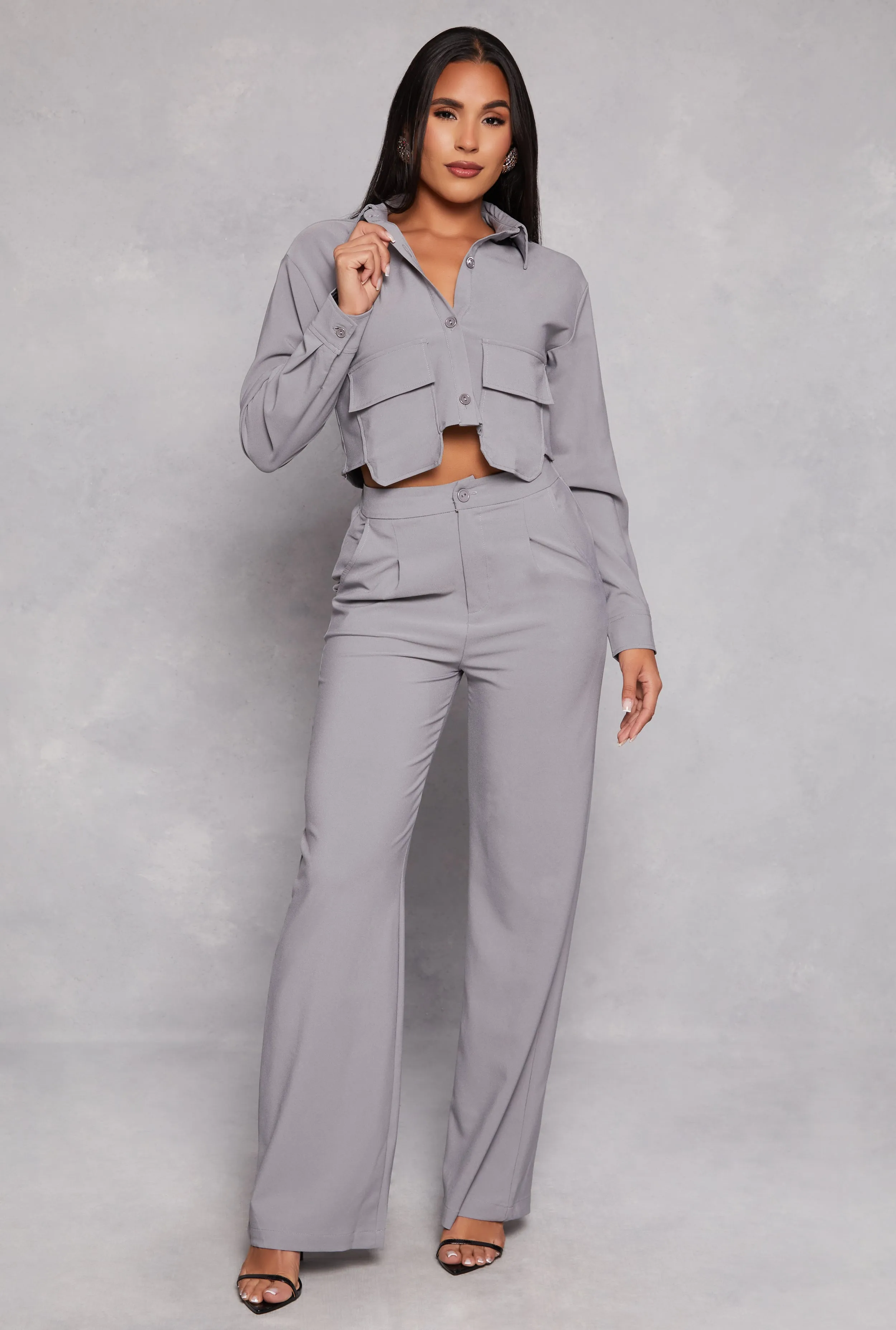 Crepe Knit Wide Leg Dress Pants sold by Rainbow