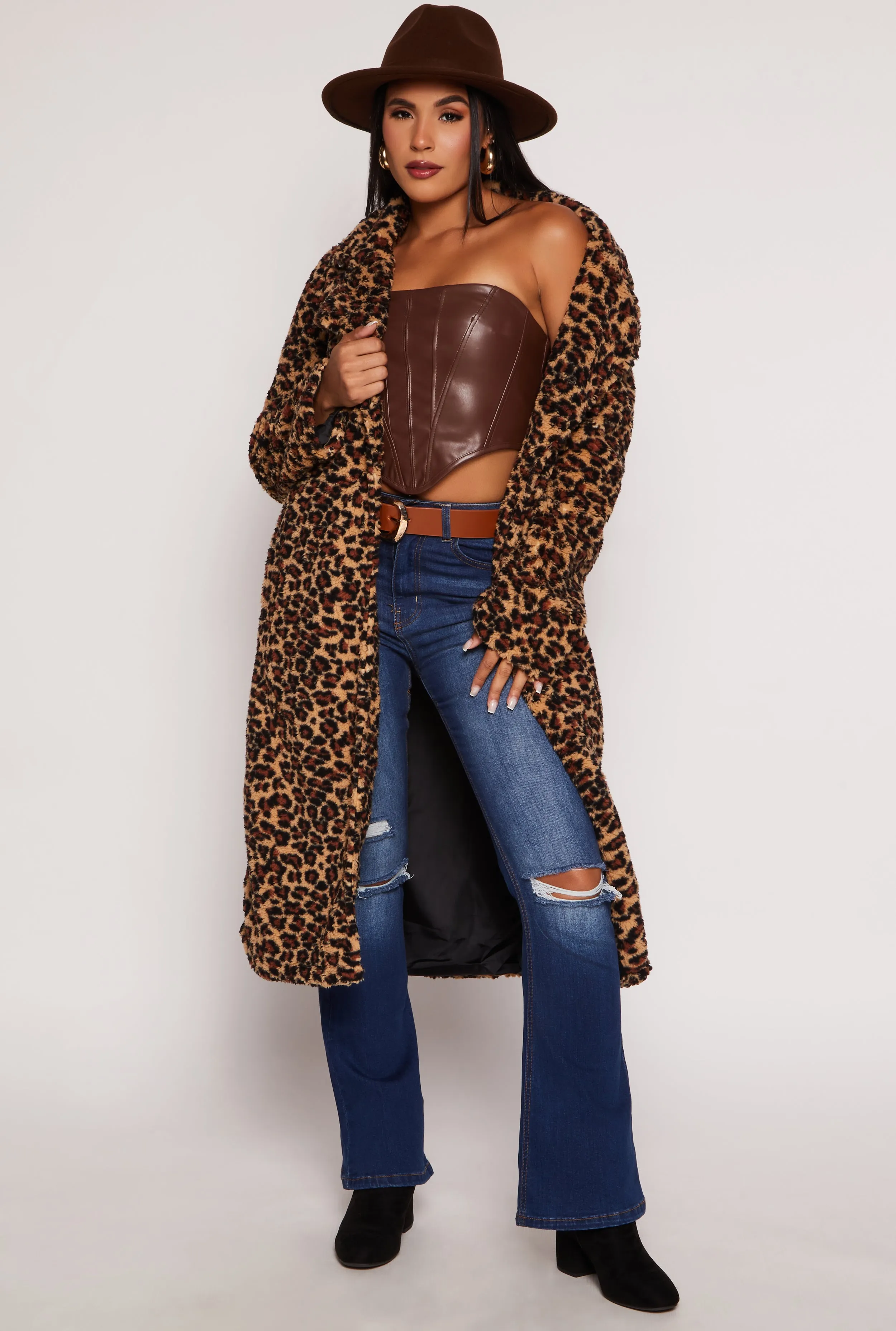 Sherpa Leopard Print Teddy Coat sold by Rainbow product image thumbnail 2