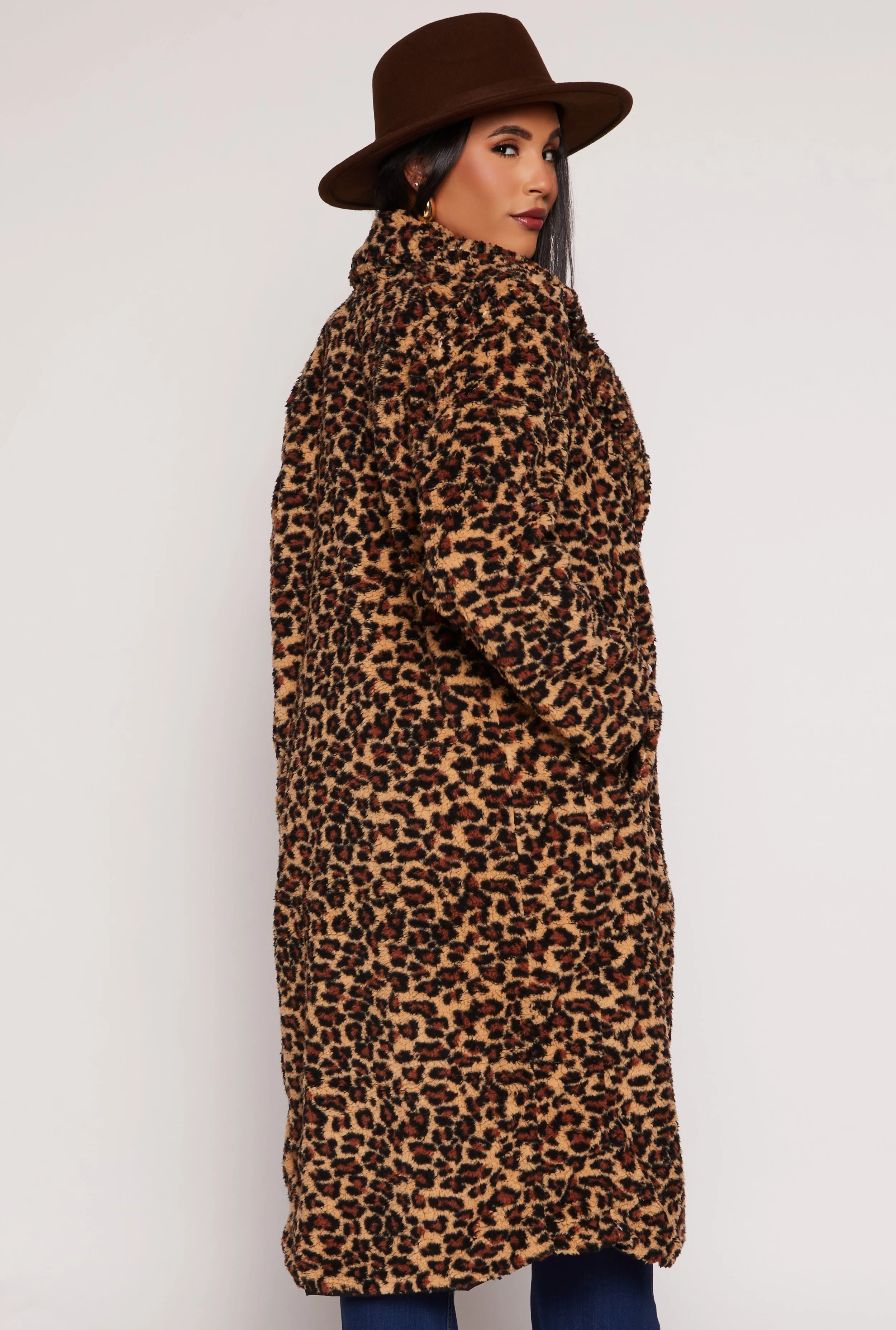 Sherpa Leopard Print Teddy Coat sold by Rainbow product image thumbnail 3