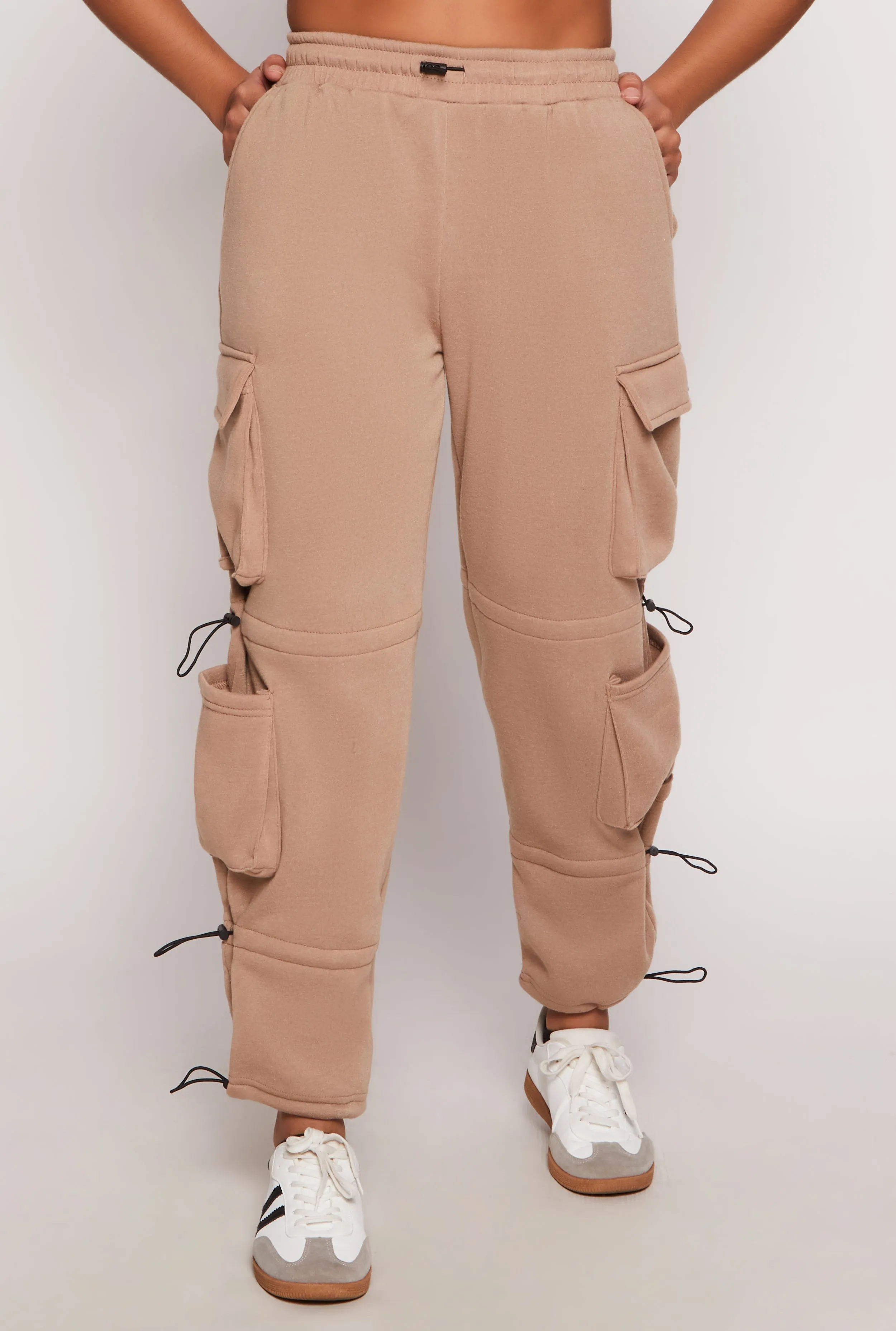 Fleece Toggle Drawstring Cargo Sweatpants sold by Rainbow product image thumbnail 2