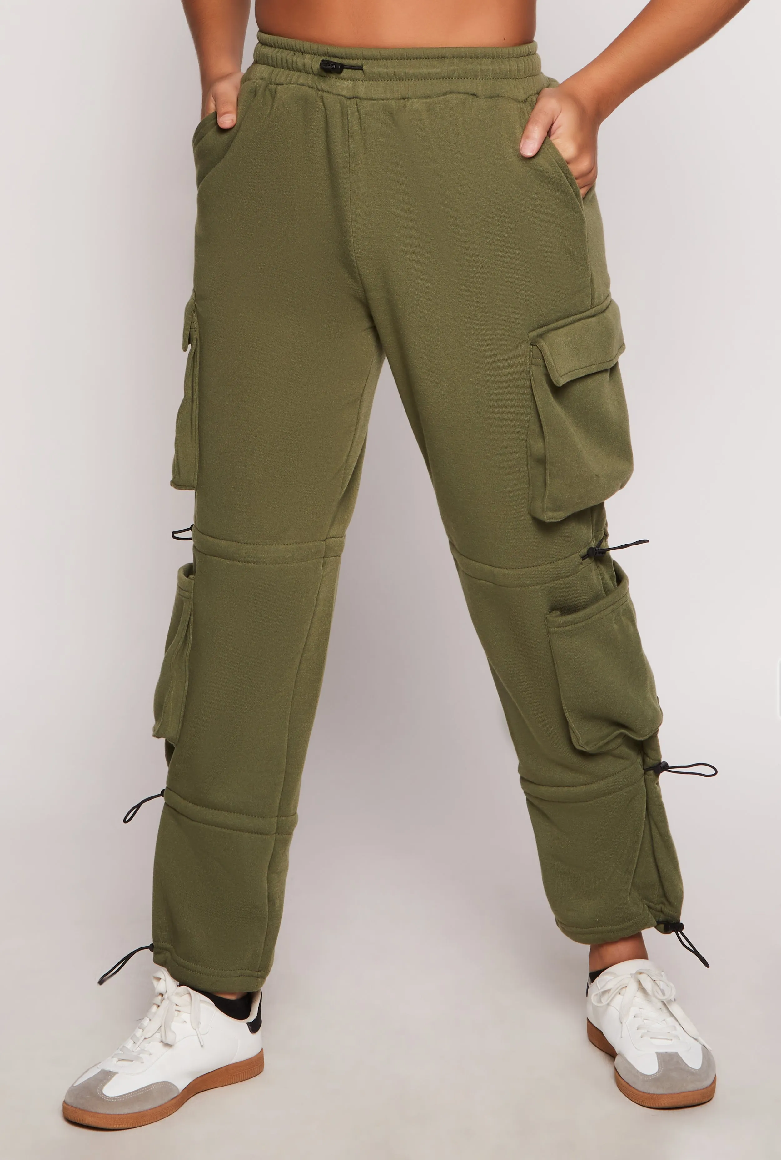 Fleece Toggle Drawstring Cargo Sweatpants sold by Rainbow product image thumbnail 2