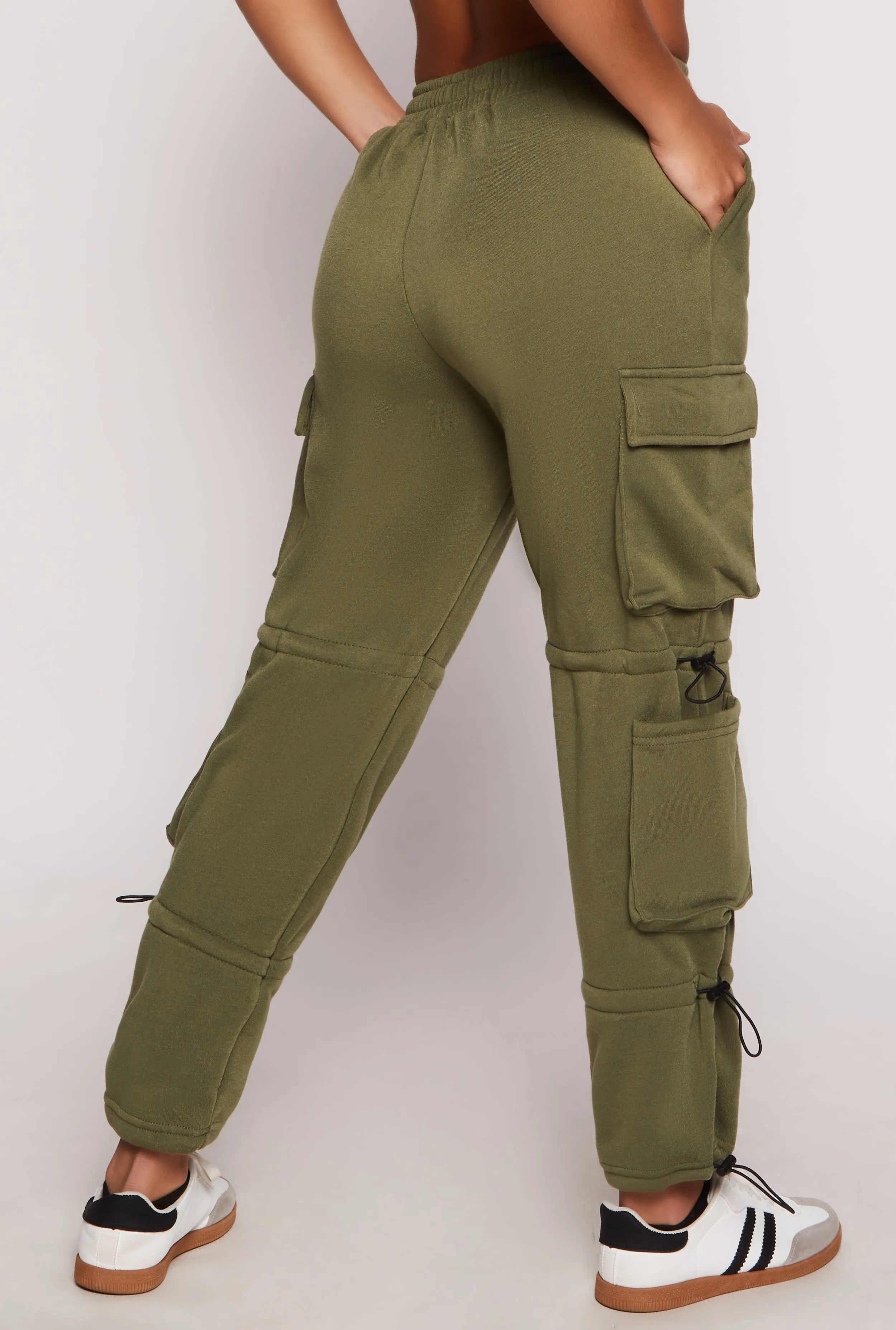 Fleece Toggle Drawstring Cargo Sweatpants sold by Rainbow product image thumbnail 3