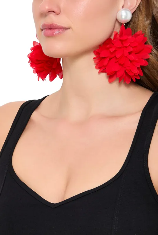 Faux Pearl Flower Petal Drop Earrings sold by Rainbow