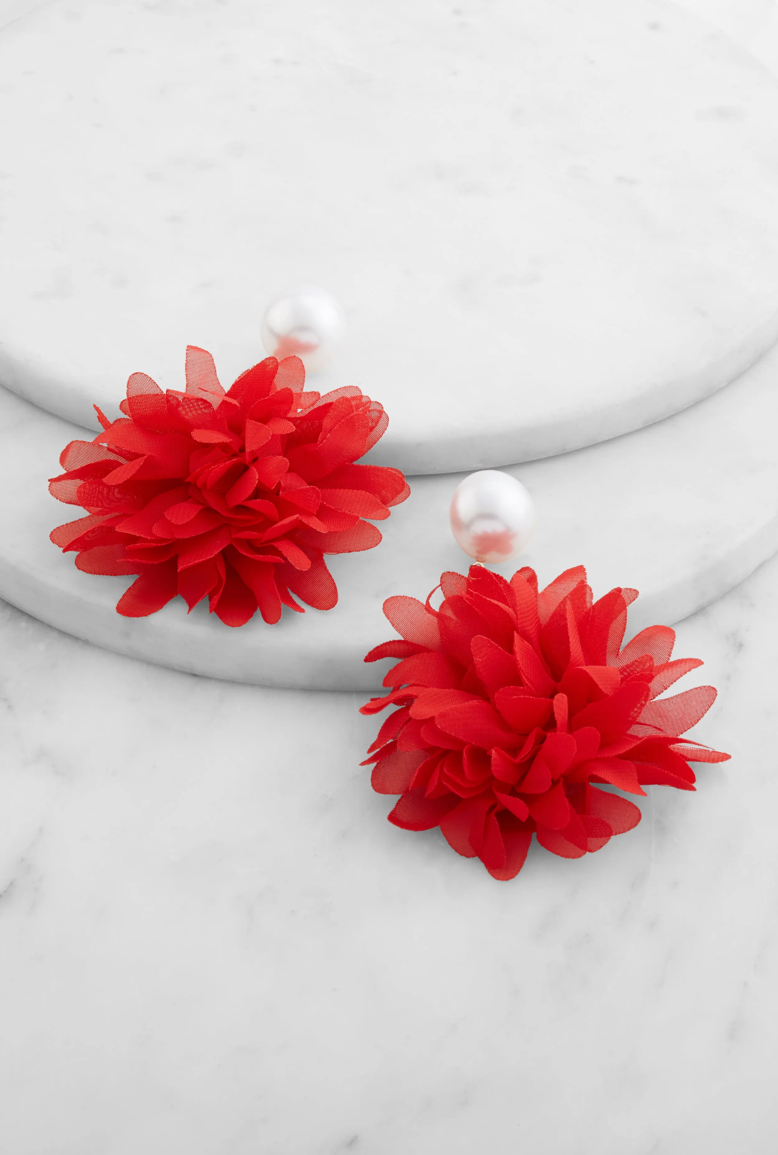 Faux Pearl Flower Petal Drop Earrings sold by Rainbow product image thumbnail 2