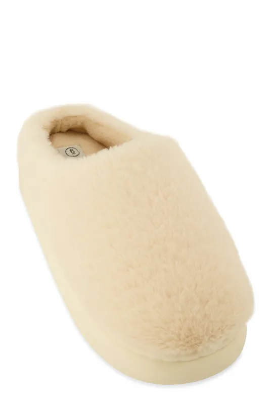 Low Platform Faux Fur Slippers sold by Rainbow