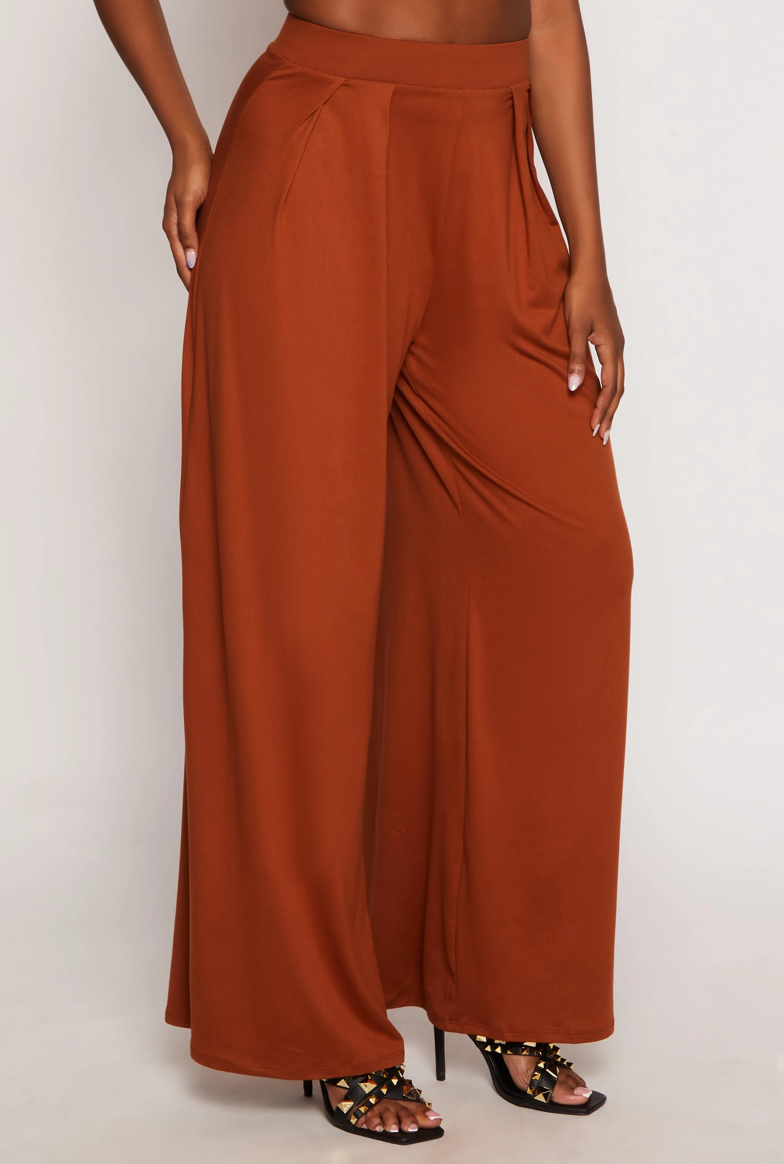 Soft Knit High Waisted Palazzo Pants sold by Rainbow product image thumbnail 2