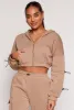 Toggle Drawstring Cropped Zip Front Hoodie sold by Rainbow