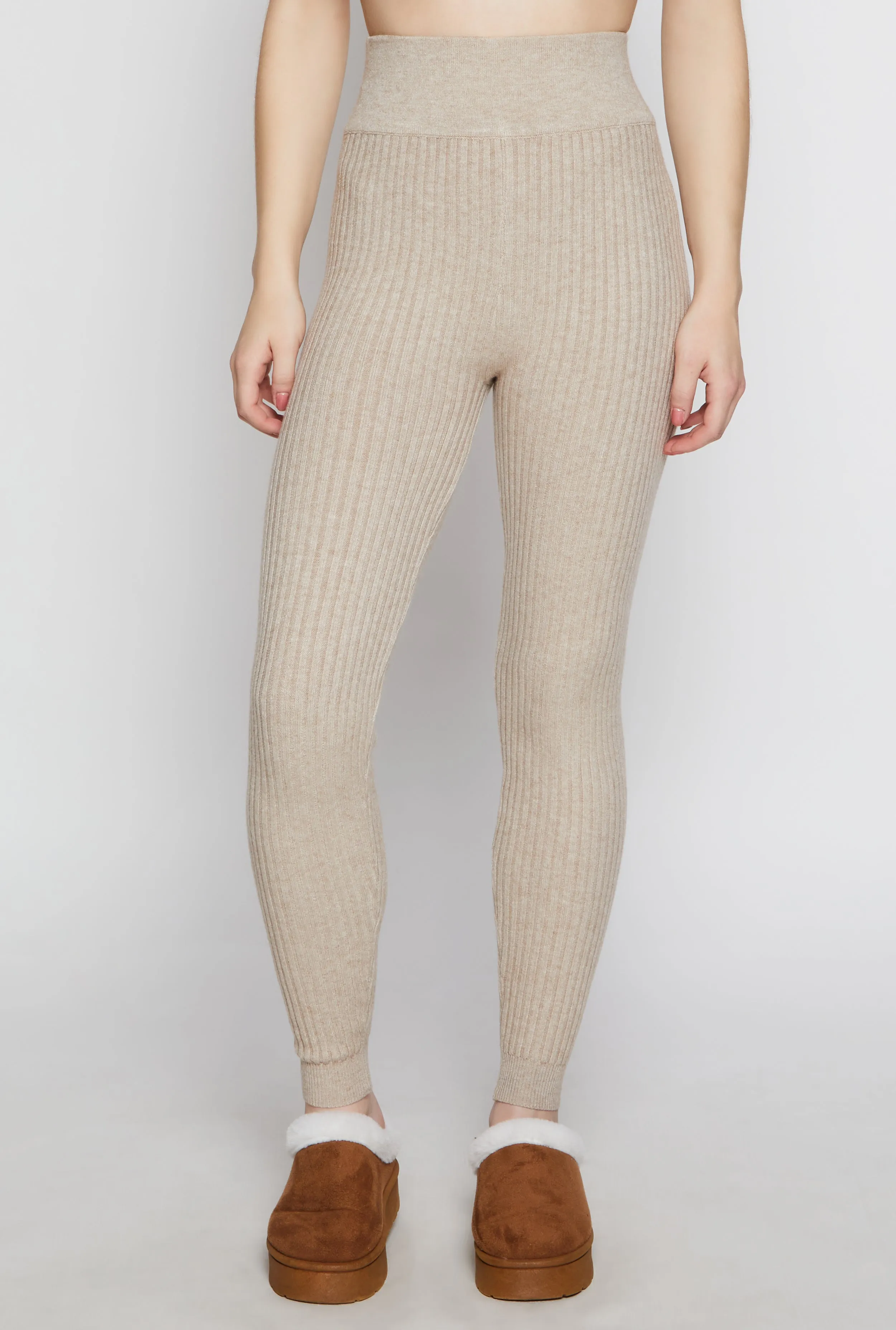 Brushed Knit Shadow Stripe High Waist Leggings sold by Rainbow product image thumbnail 2