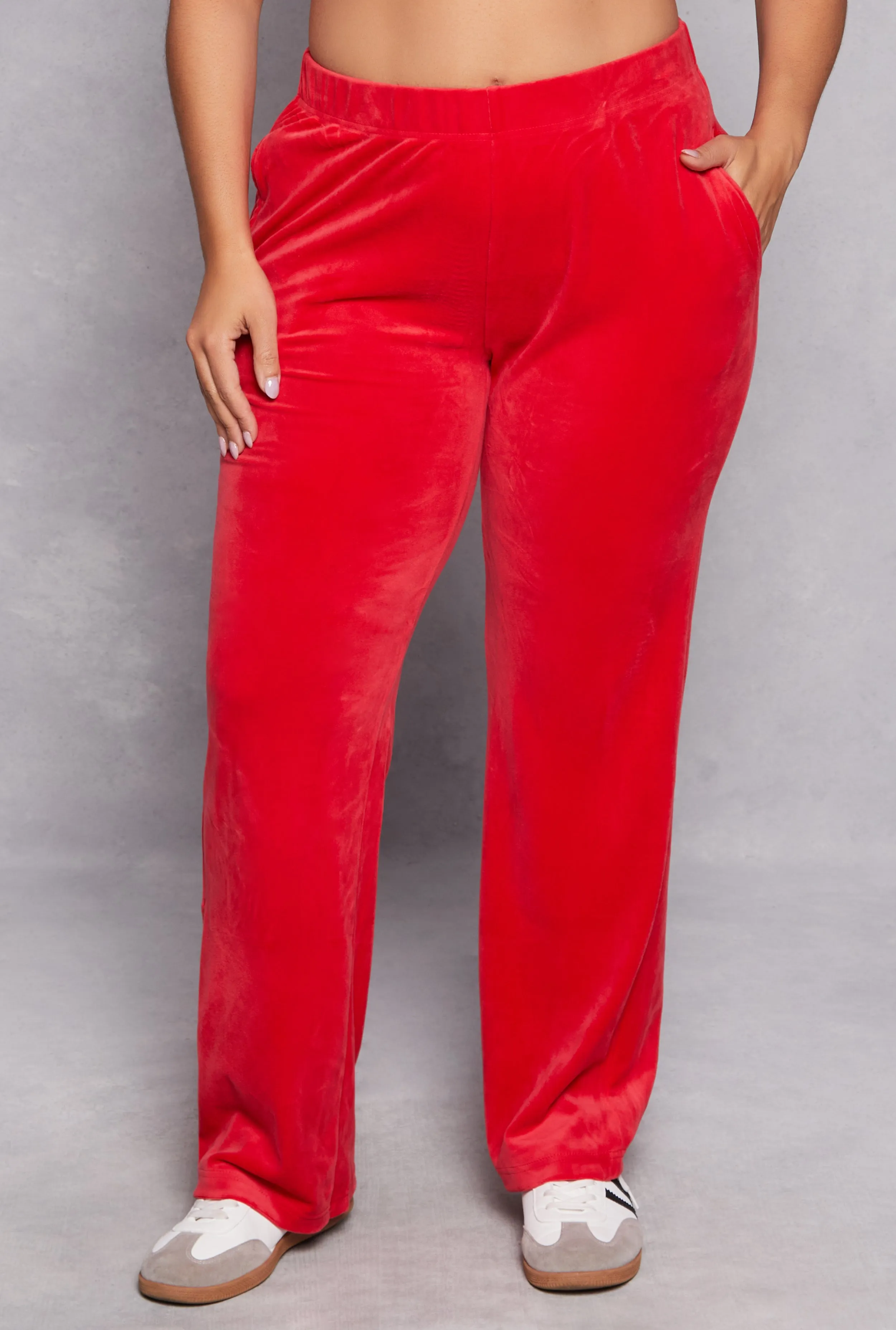 Plus Size Velour Calling Rhinestone Sweatpants sold by Rainbow product image thumbnail 2
