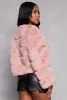 Faux Leather Trim Faux Fur Jacket sold by Rainbow