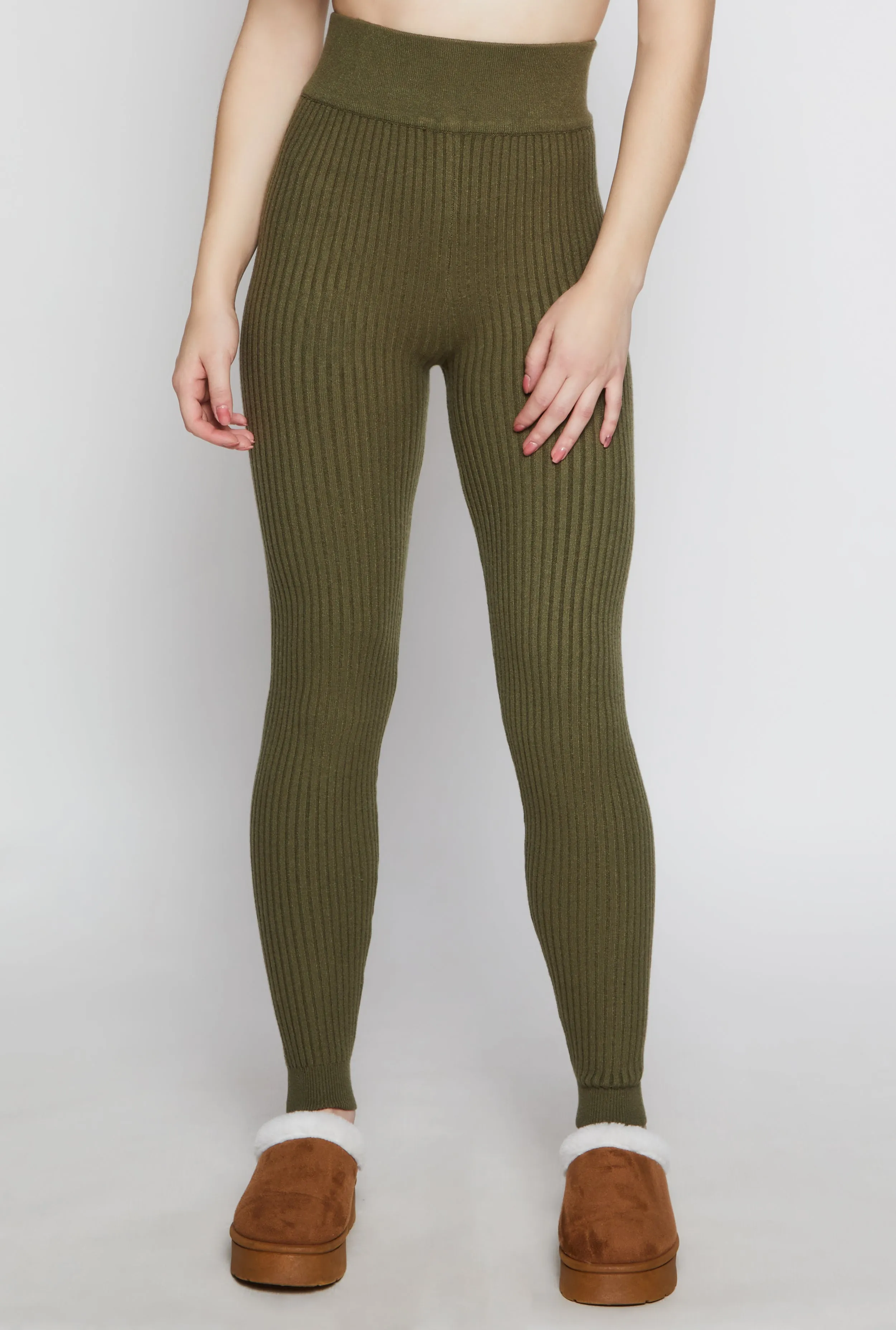 Brushed Knit Shadow Stripe High Waist Leggings sold by Rainbow product image thumbnail 2
