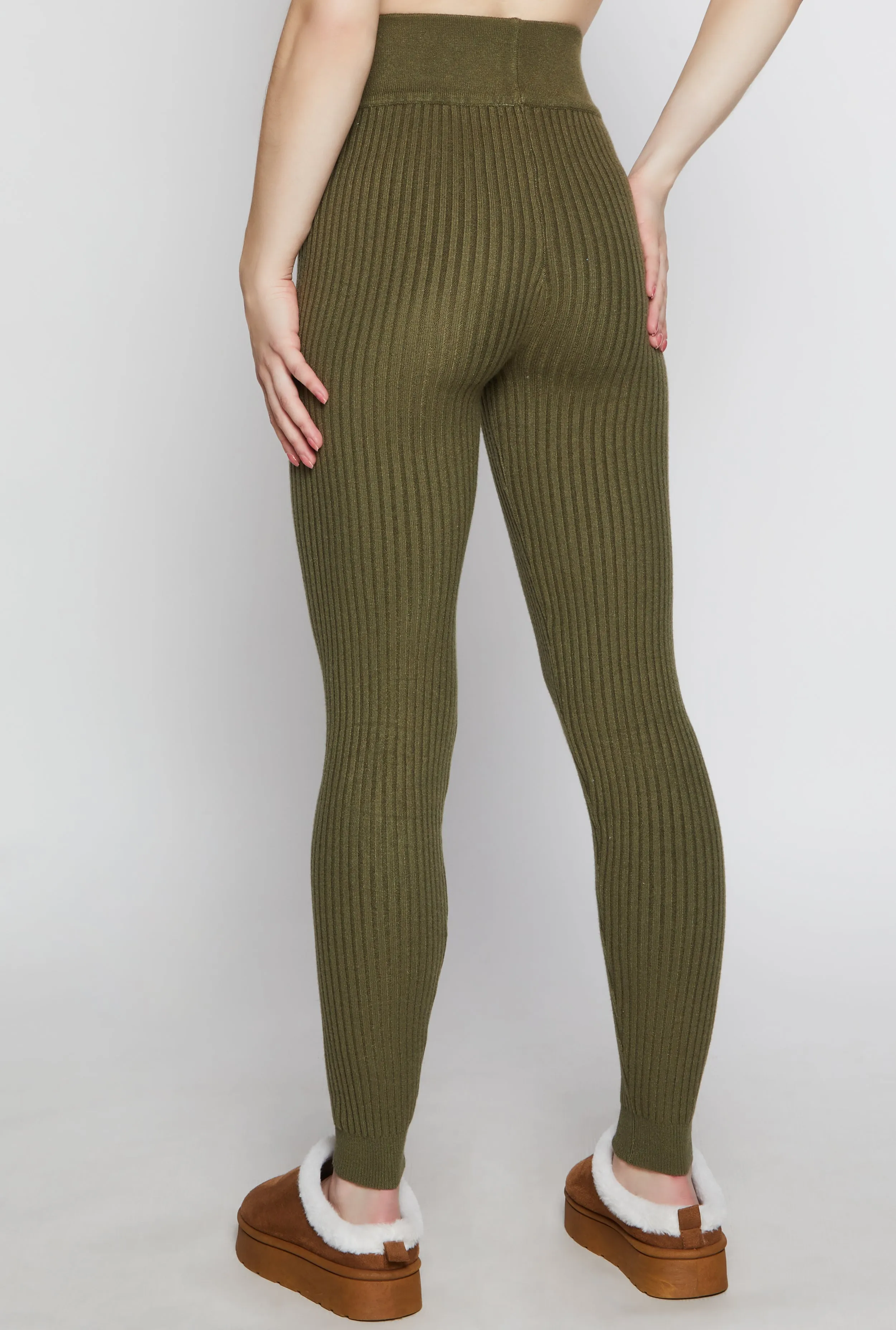 Brushed Knit Shadow Stripe High Waist Leggings sold by Rainbow product image thumbnail 3