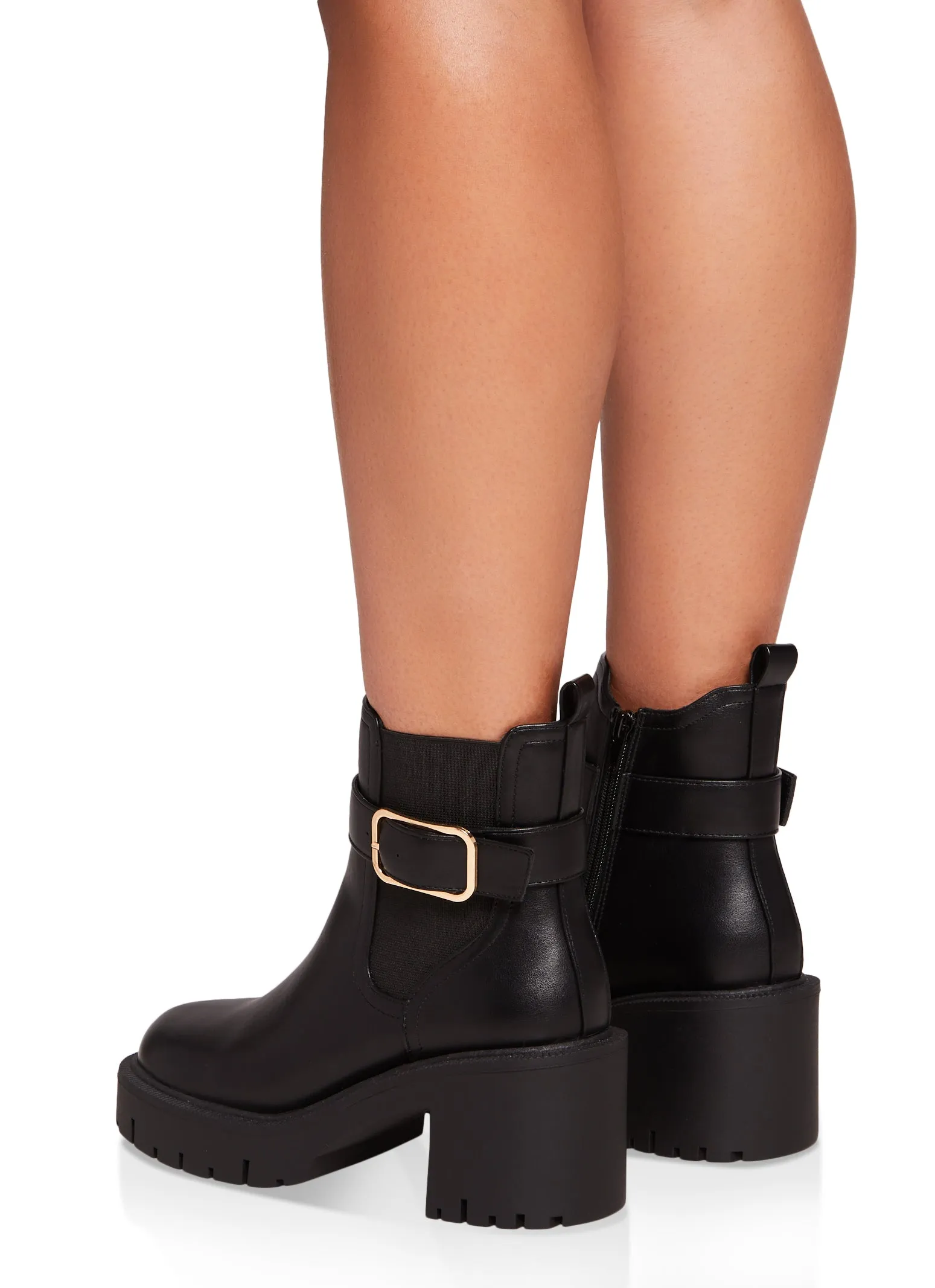 Buckle Detail Lug Sole Booties sold by Rainbow product image thumbnail 3