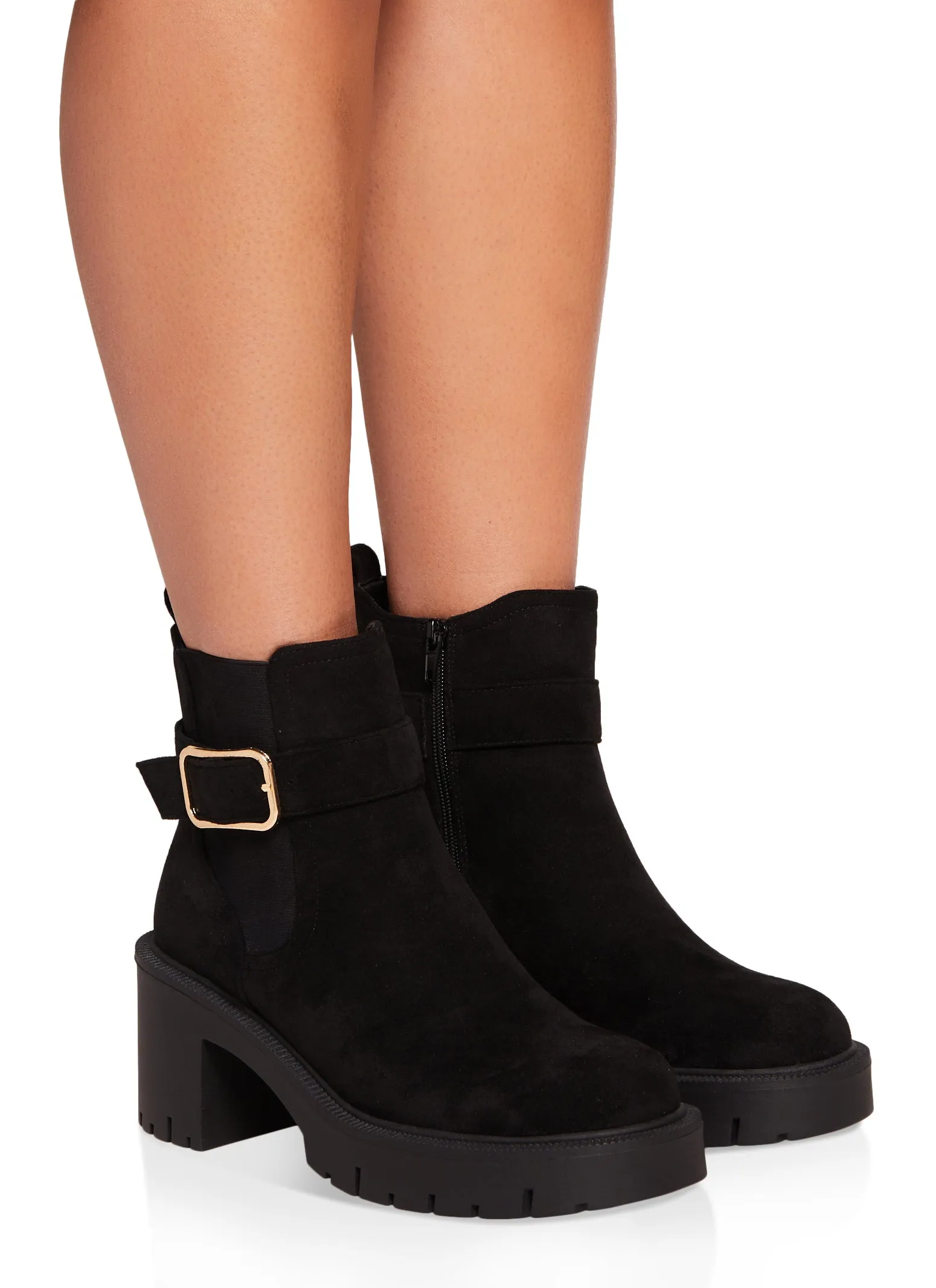 Buckle Detail Lug Sole Booties sold by Rainbow product image thumbnail 2