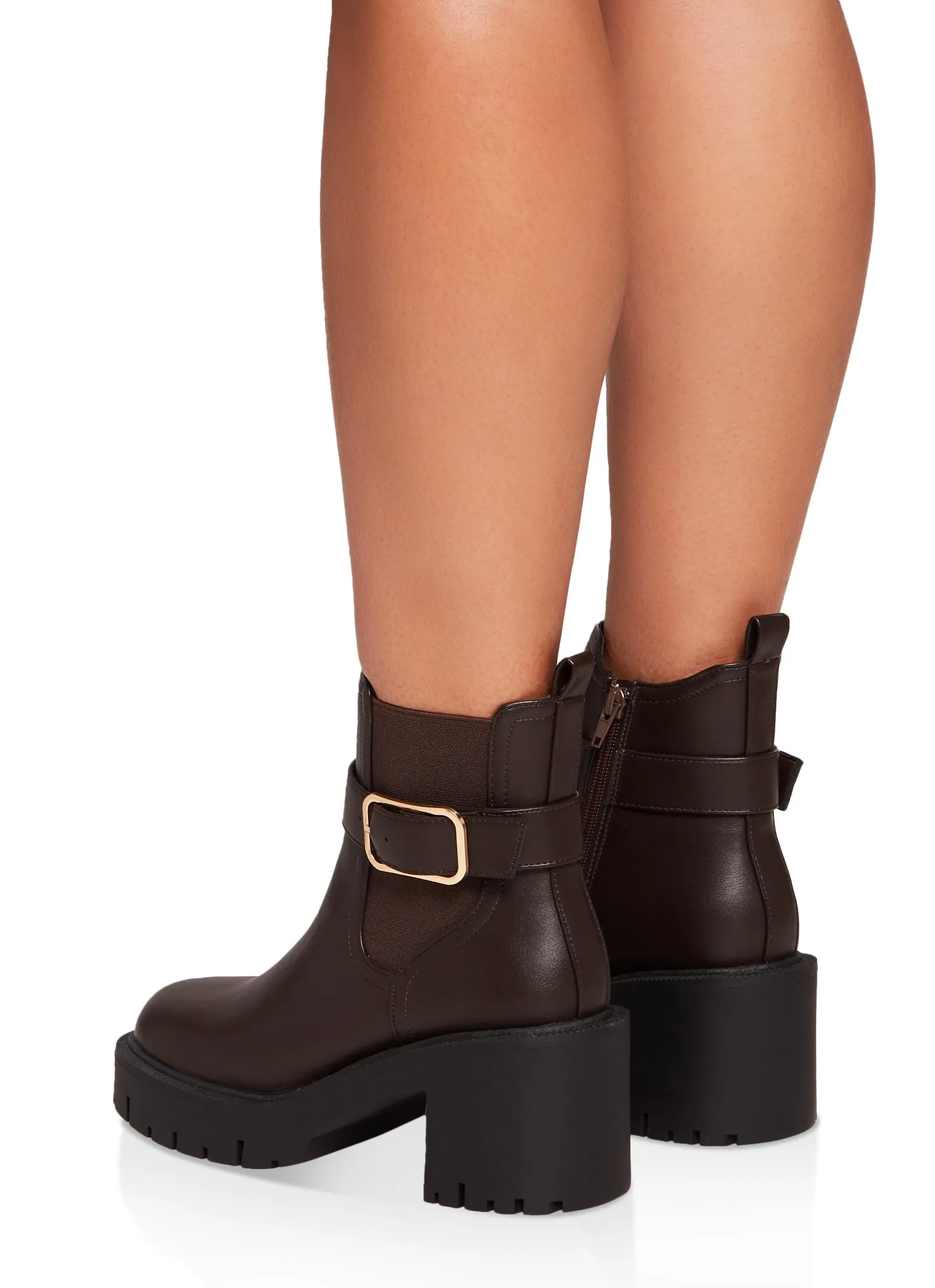 Buckle Detail Lug Sole Booties sold by Rainbow product image thumbnail 3