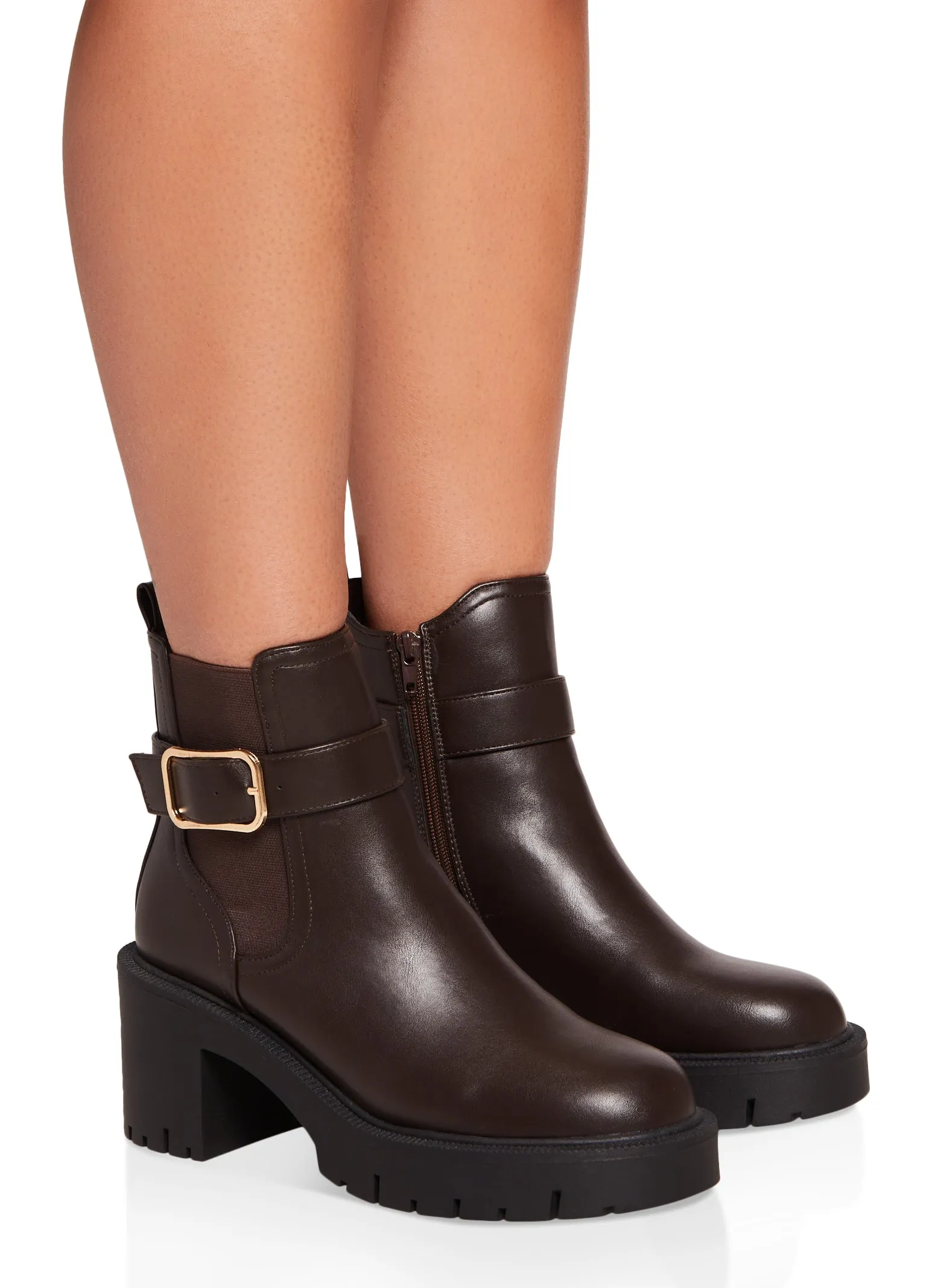 Buckle Detail Lug Sole Booties sold by Rainbow product image thumbnail 2