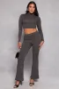 Ribbed Knit Mock Neck Crop Top sold by Rainbow