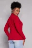 Plus Size Ruched Mock Neck T Shirt sold by Rainbow