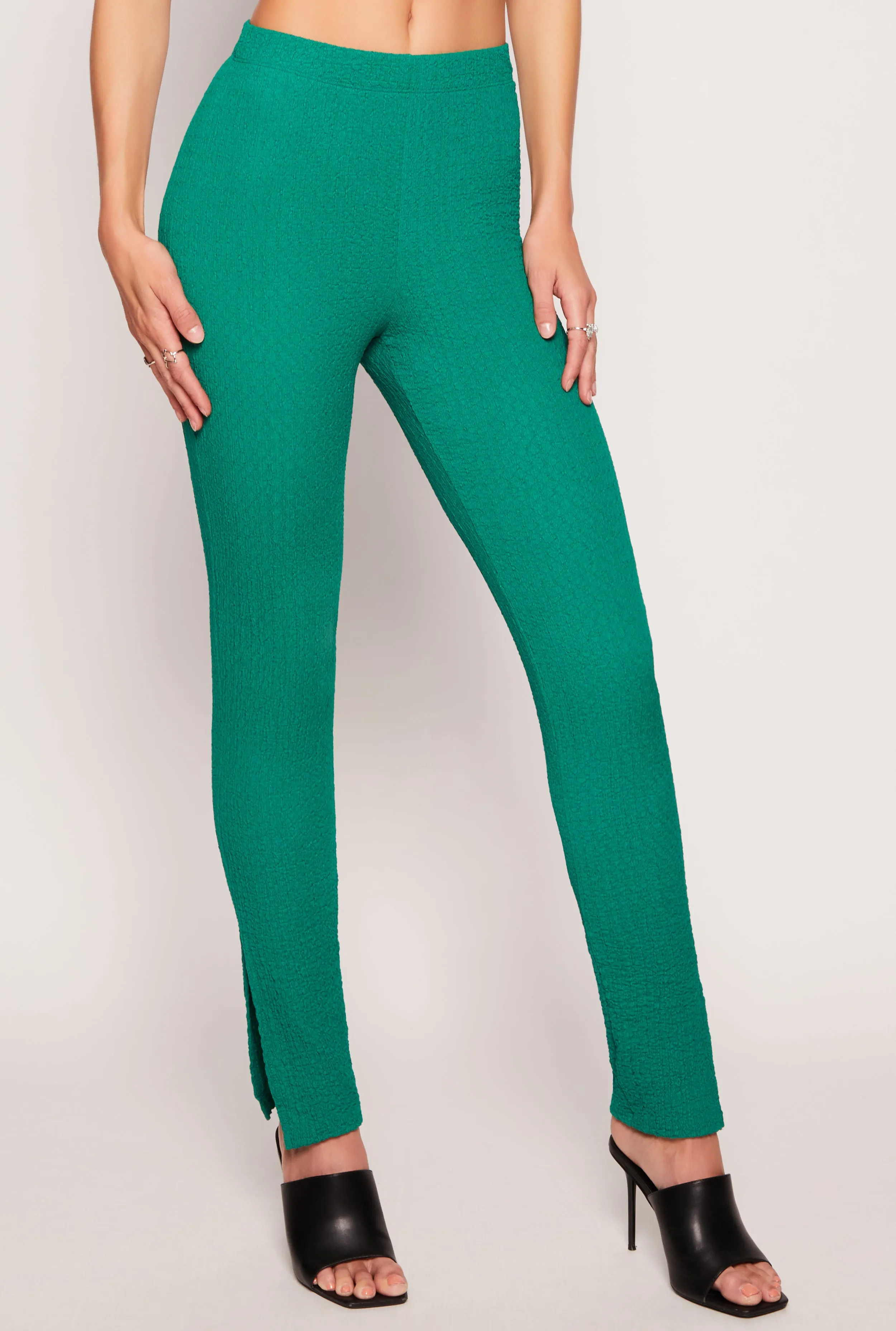 Textured Knit Slit Hem Pull On Pants sold by Rainbow product image thumbnail 2