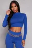 Ribbed Knit Mock Neck Crop Top sold by Rainbow