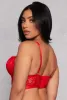 Floral Lace Caged Front Longline Plunge Bra sold by Rainbow