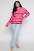 Plus Size Striped Crew Neck Sweater sold by Rainbow