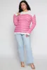 Plus Size Crew Neck Striped Sweater sold by Rainbow